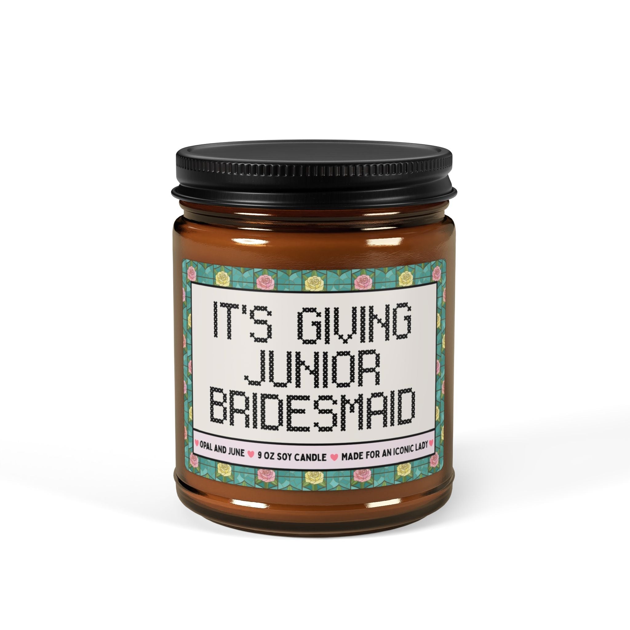 Its Giving Junior Bridesmaid Candle, Junior Bridesmaid Proposal Gift with Flowers, Cute Soy Candle from the Bride - Opal and June