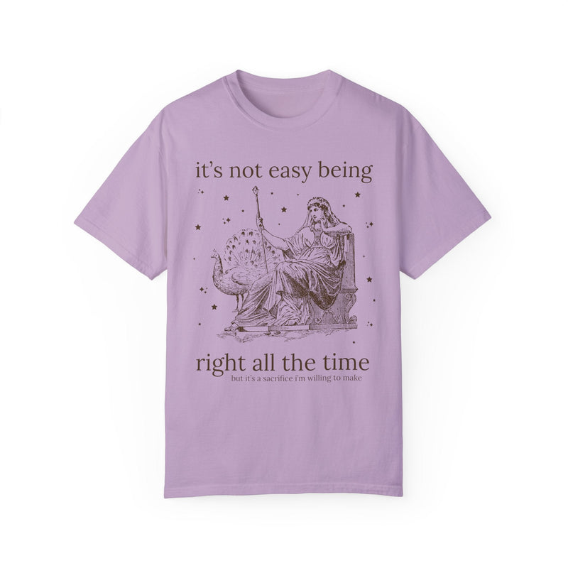 It's Not Easy Being Right All the Time, Funny Saying Tee Shirt for Mother's Day, Cute Birthday Gift, Silly Unhinged Sarcastic Tee with Stars - Opal and June