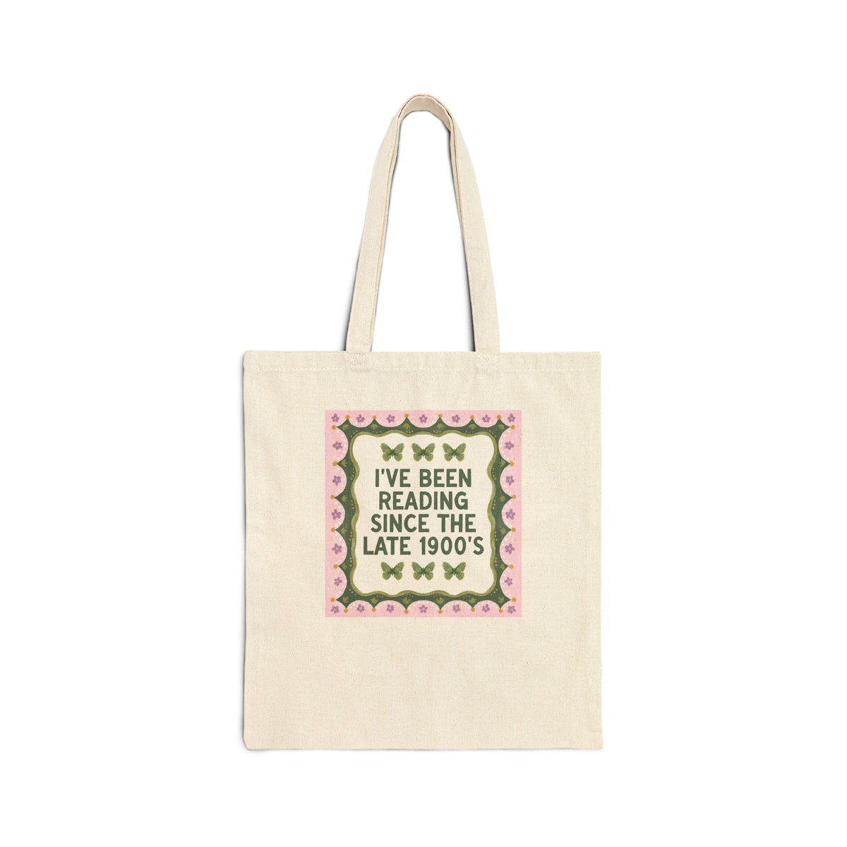 I've Been Reading Since the Late 1900's Funny Book Lover Tote Bag for 40th Birthday or Reader Born in the 1990s, Silly Fiction Literature Tote - Opal and June