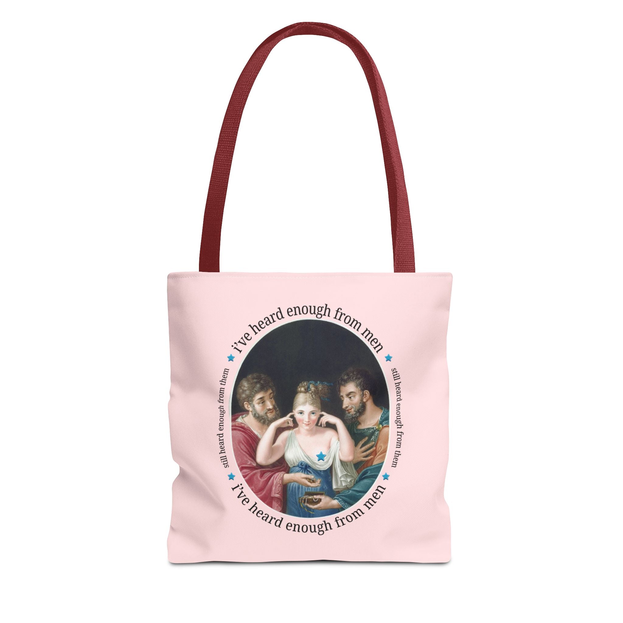 I've Heard Enough From Men Feminist Art History Tote Bag, Funny Sarcastic Goblincore Tote with 19th Century Painting, Women's Rights Gift - Opal and June