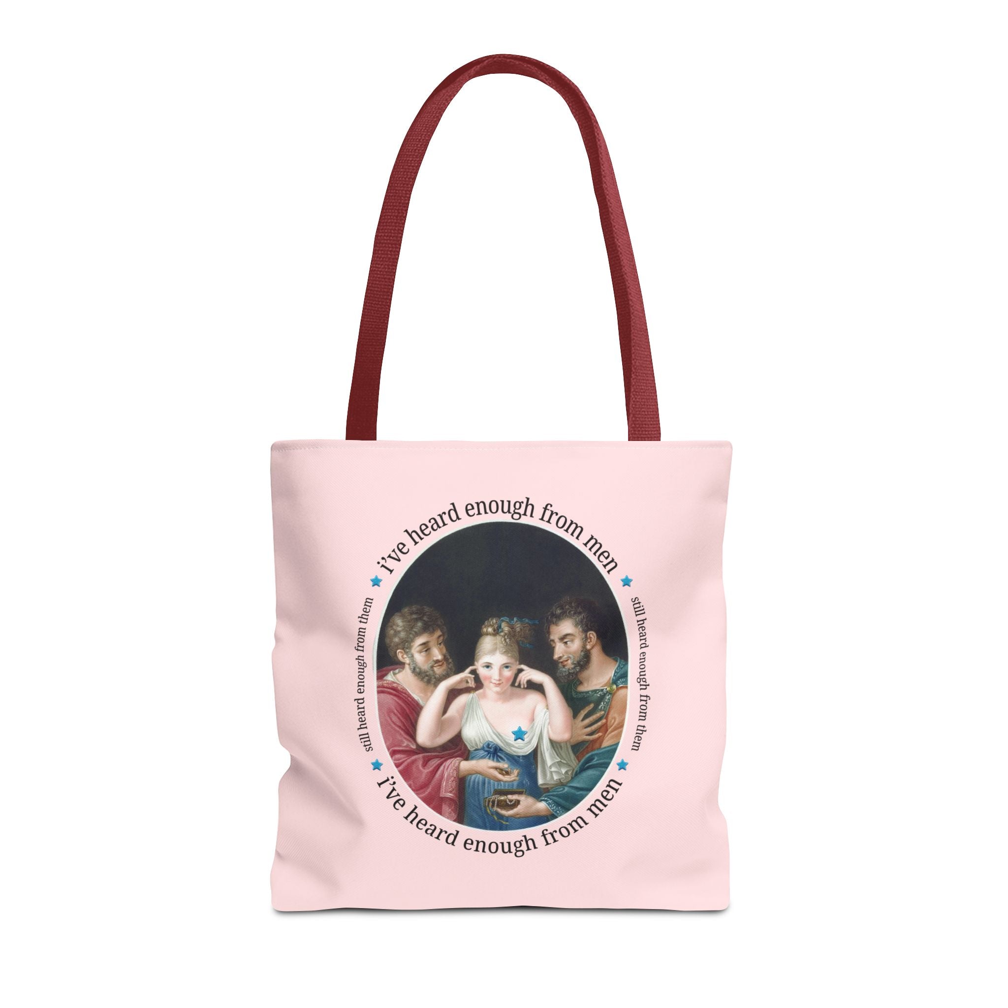 I've Heard Enough From Men Feminist Art History Tote Bag, Funny Sarcastic Goblincore Tote with 19th Century Painting, Women's Rights Gift - Opal and June