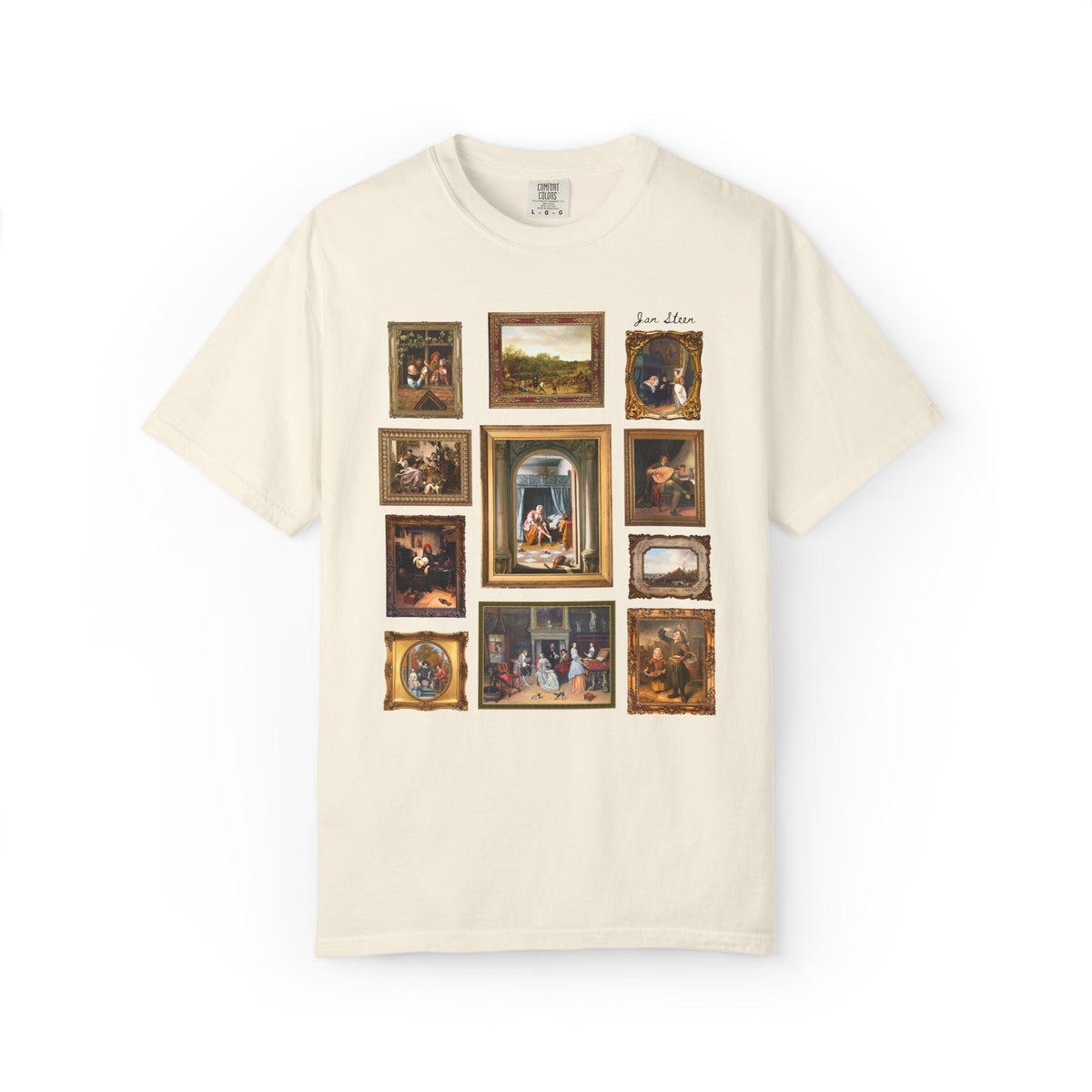 Jan Steen Dutch Golden Age Art History Buff Tee Shirt for European Art Historian or Humanities Teacher, Woman at Her Toilet Famous Painting - Opal and June