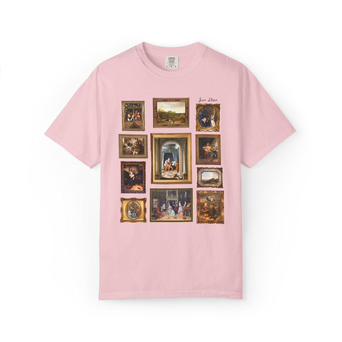 Jan Steen Dutch Golden Age Art History Buff Tee Shirt for European Art Historian or Humanities Teacher, Woman at Her Toilet Famous Painting - Opal and June