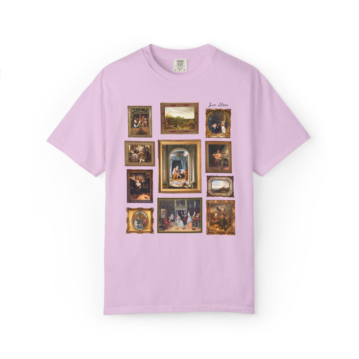 Jan Steen Dutch Golden Age Art History Buff Tee Shirt for European Art Historian or Humanities Teacher, Woman at Her Toilet Famous Painting - Opal and June