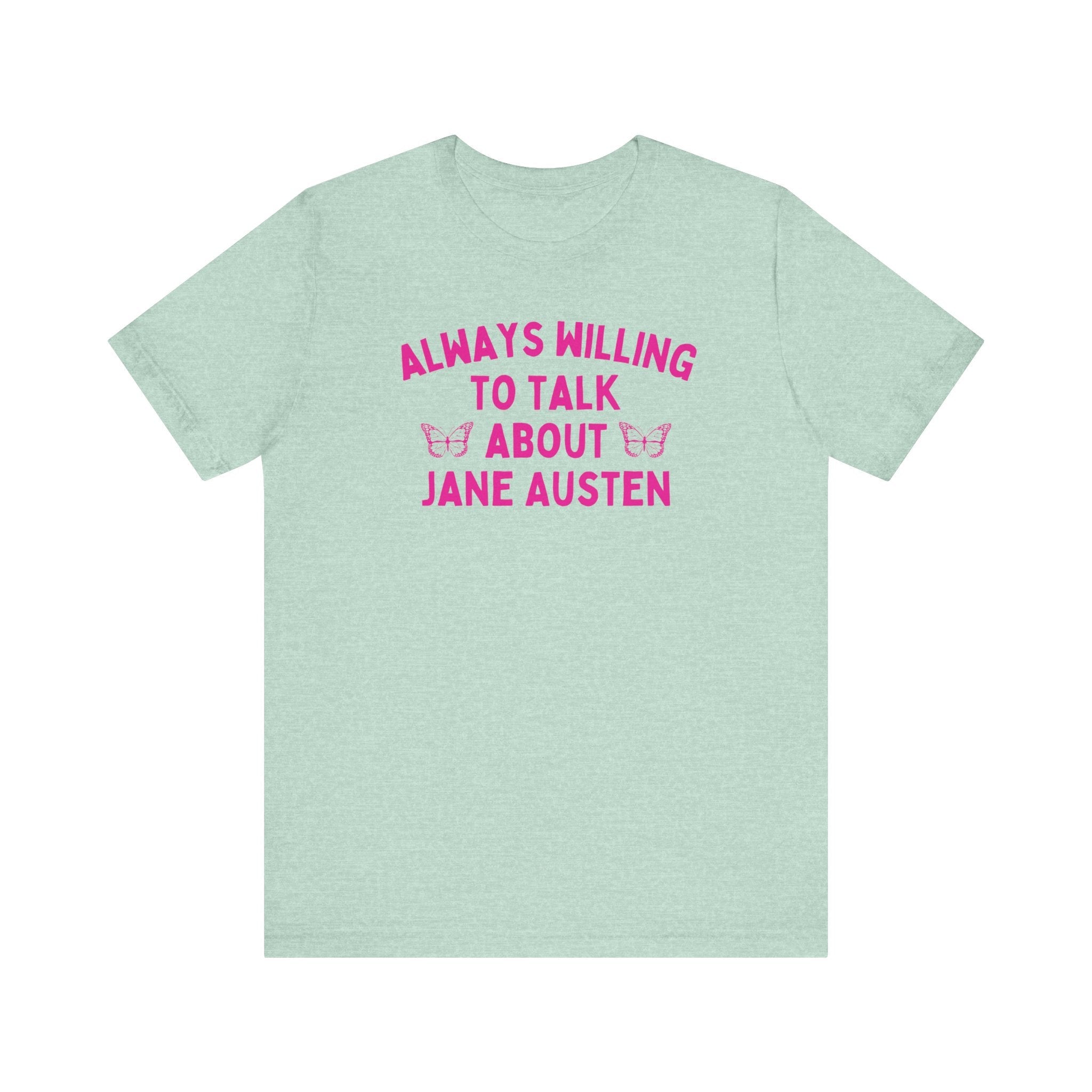 Jane Austen Tee Shirt with Cute Butterflies - Opal and June