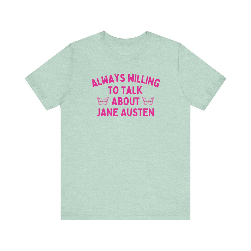 Jane Austen Tee Shirt with Cute Butterflies - Opal and June