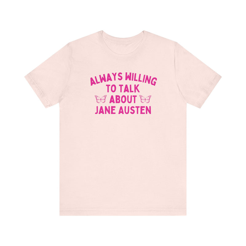 Jane Austen Tee Shirt with Cute Butterflies - Opal and June