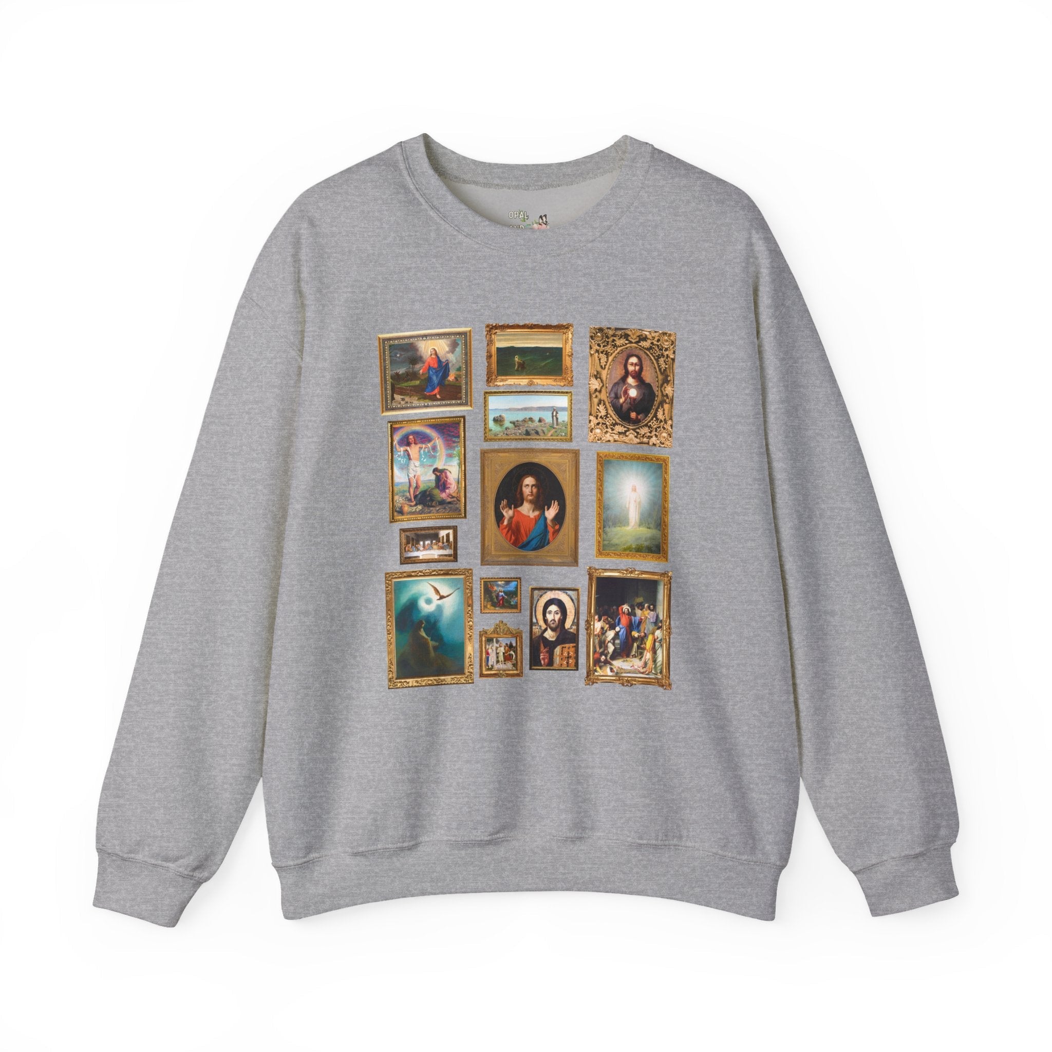 Jesus Art History Sweatshirt with Famous Paintings of Christ, 19th Century Art History, Ancient Art History Lover, Christian Museum Lover Crewneck - Opal and June