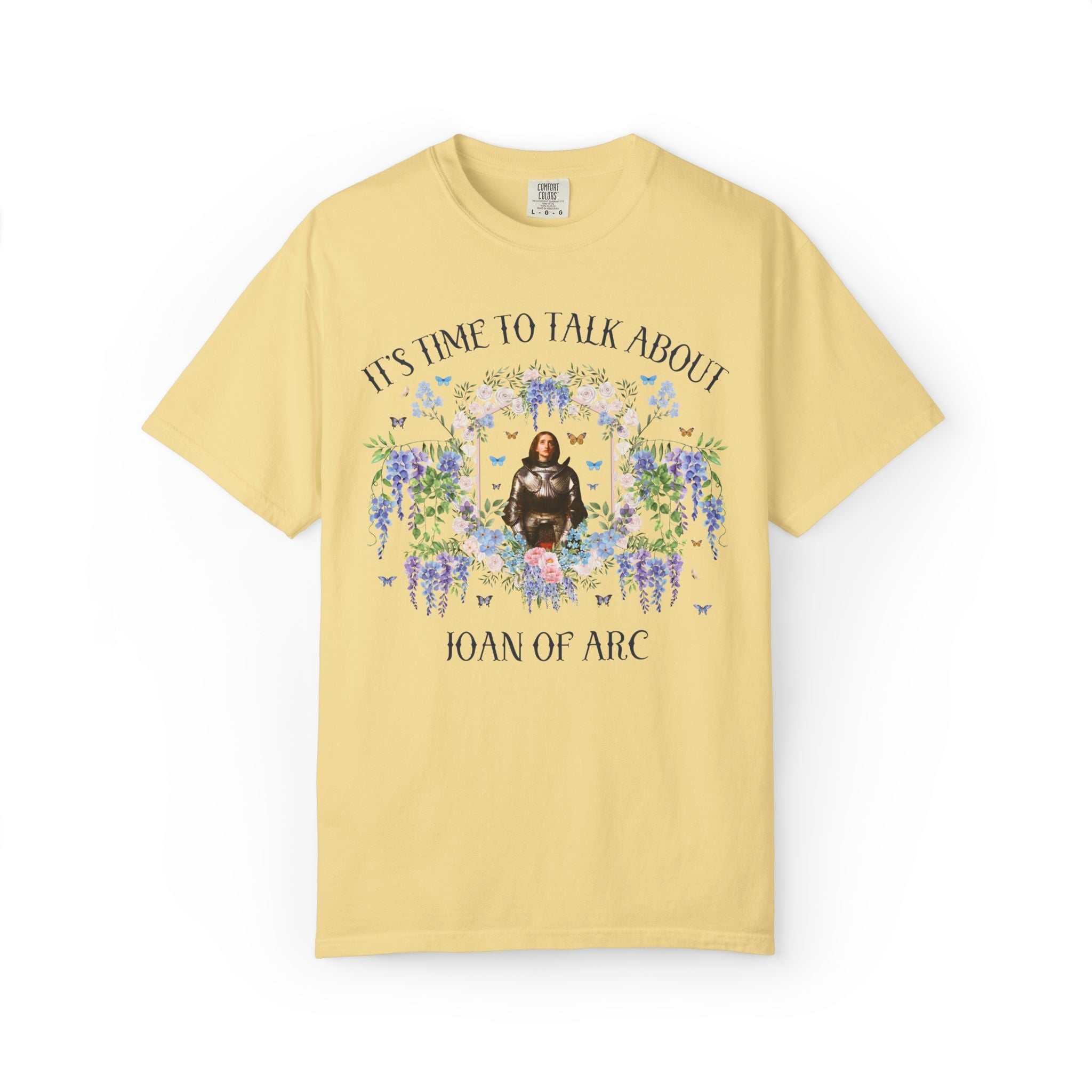 Joan of Arc Art History Tee Shirt with Famous Painting: Floral Goblincore French History Tee, Women's History, Social Studies Teacher Gift - Opal and June