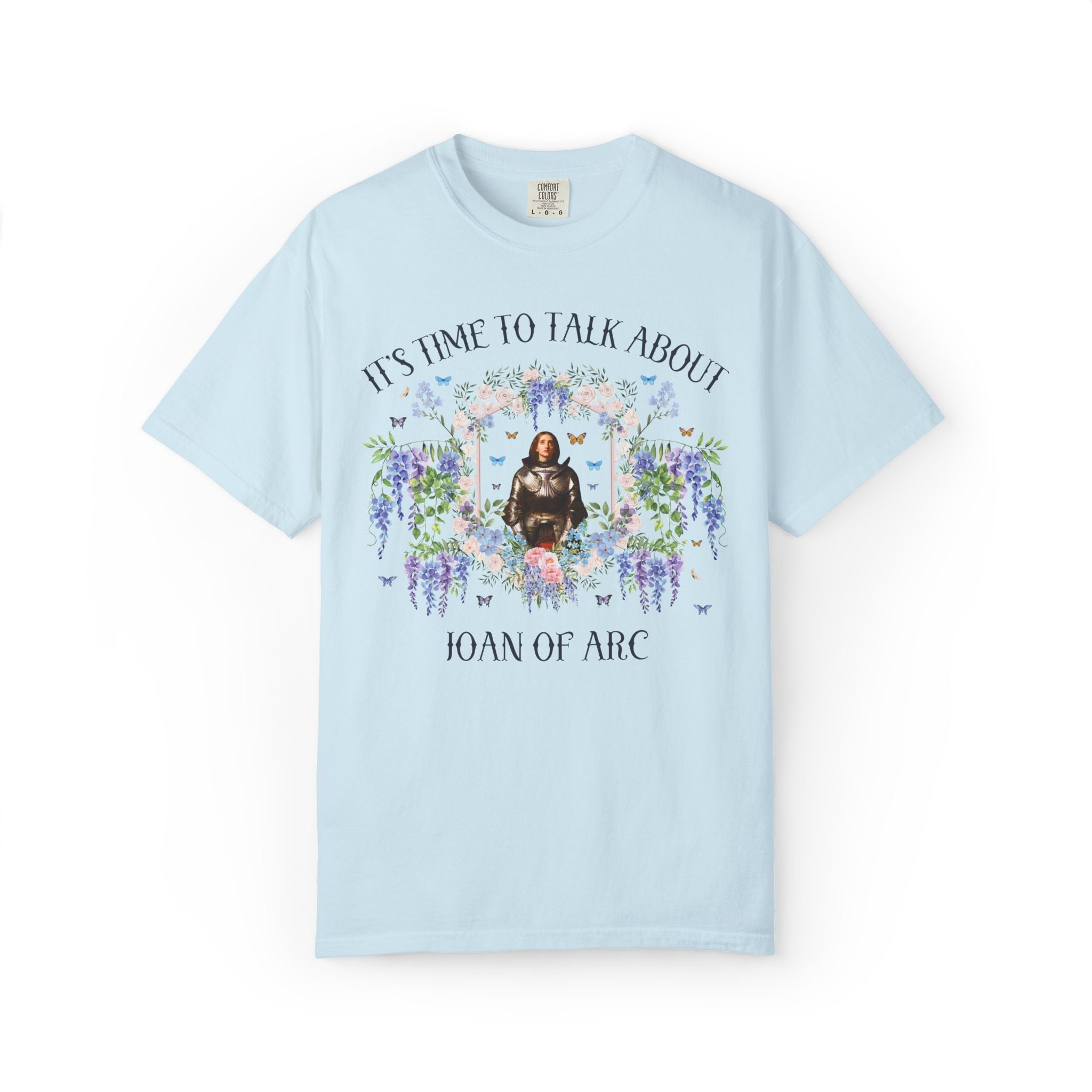 Joan of Arc Art History Tee Shirt with Famous Painting: Floral Goblincore French History Tee, Women's History, Social Studies Teacher Gift - Opal and June