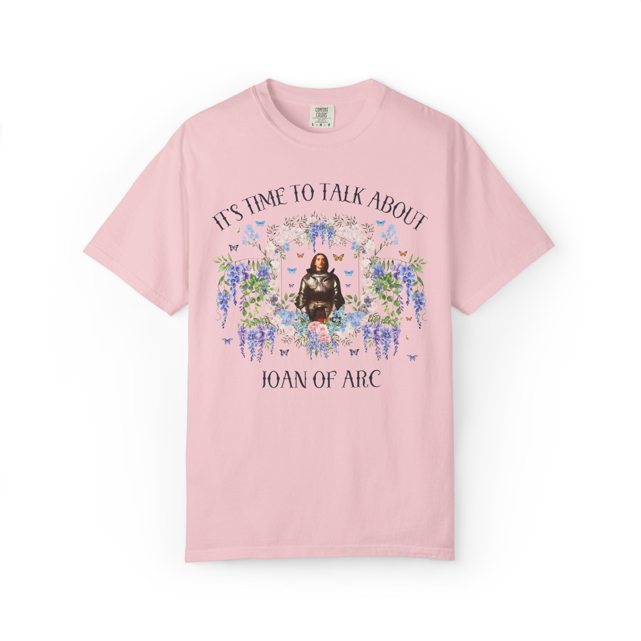 Joan of Arc Art History Tee Shirt with Famous Painting: Floral Goblincore French History Tee, Women's History, Social Studies Teacher Gift - Opal and June