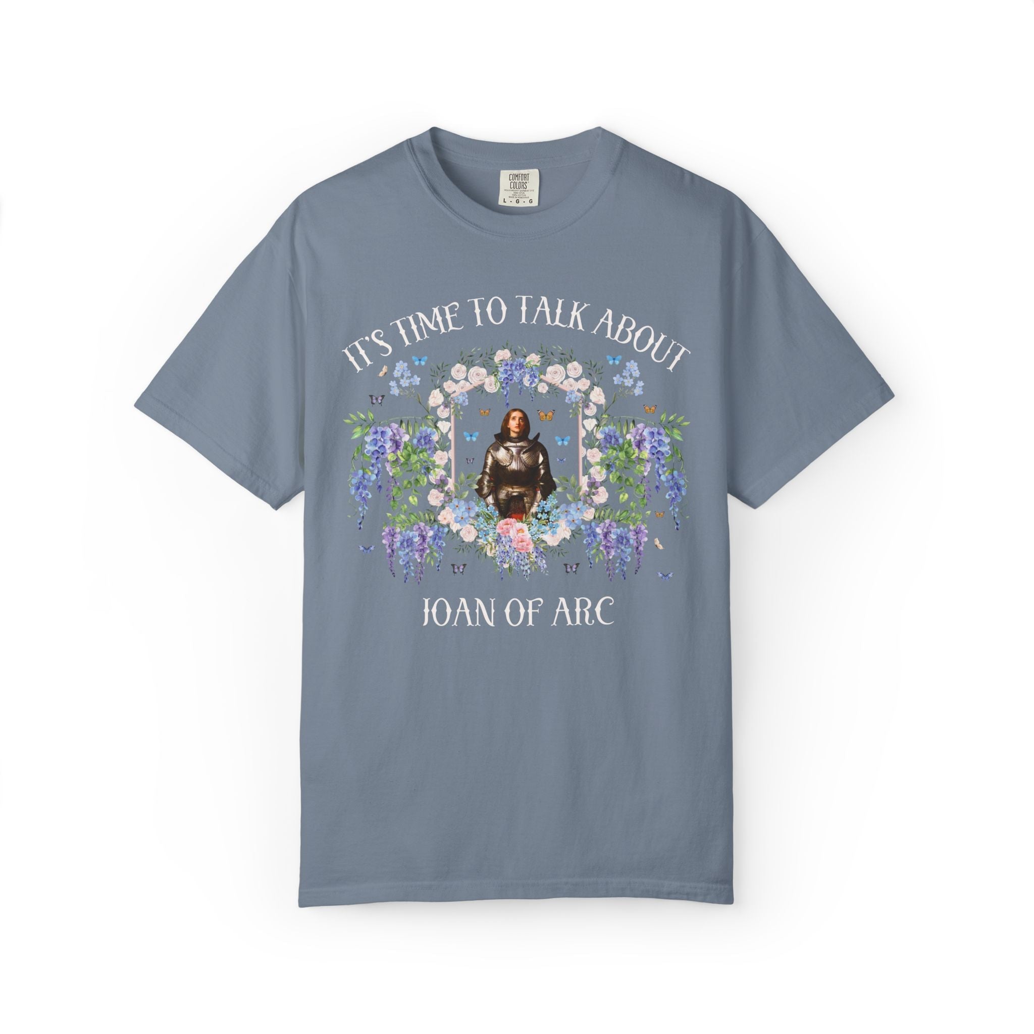 Joan of Arc Art History Tee Shirt with Famous Painting: Floral Goblincore French History Tee, Women's History, Social Studies Teacher Gift - Opal and June