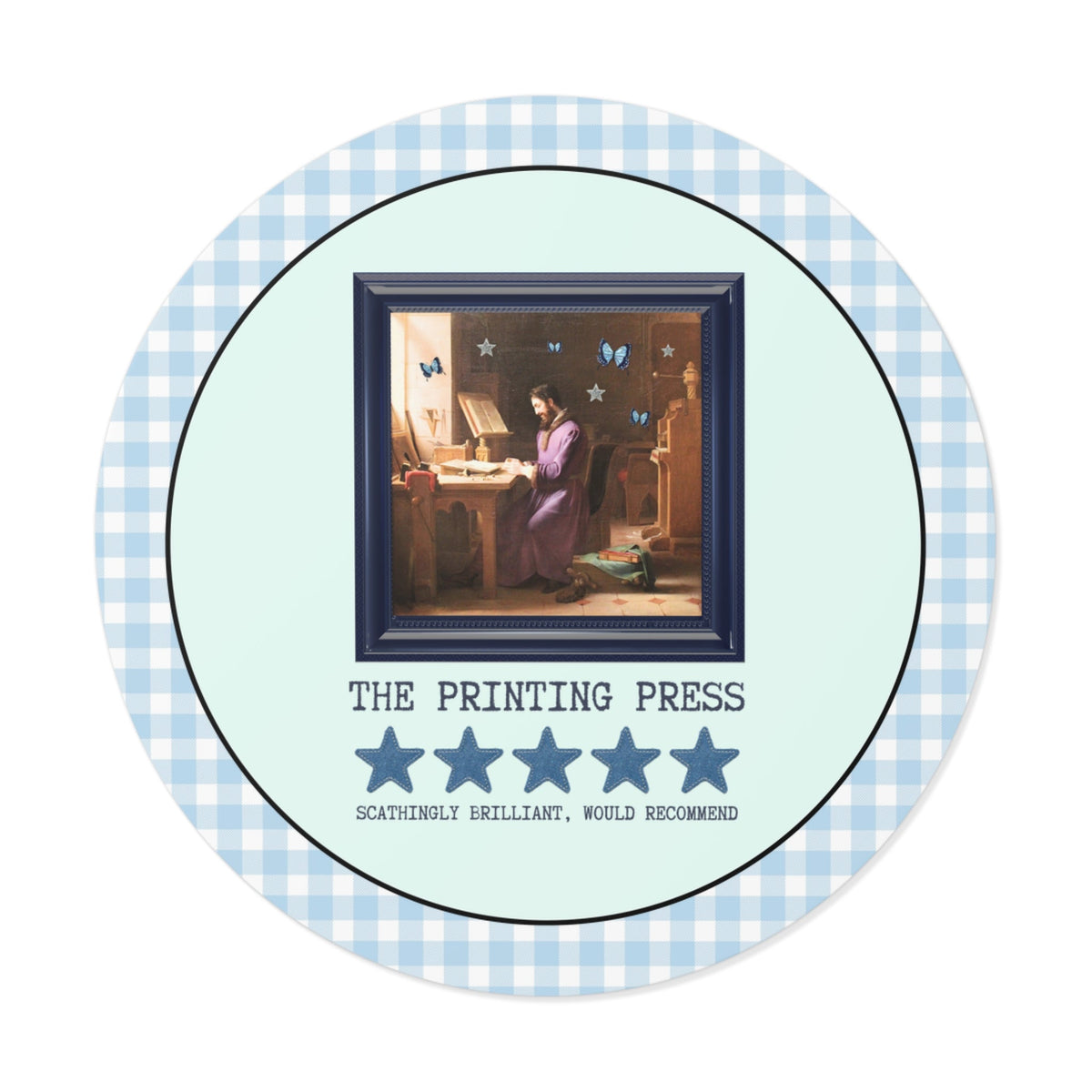 Johannes Gutenberg Art History Book Lover Sticker - Opal and June