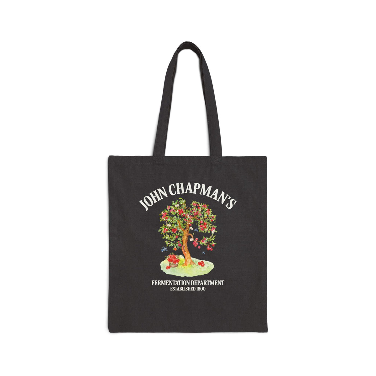 John Chapman's Fermentation Department Tote Bag: Funny Drinking Johnny Appleseed American Folk Tale History Tote Bag for History Buff - Opal and June