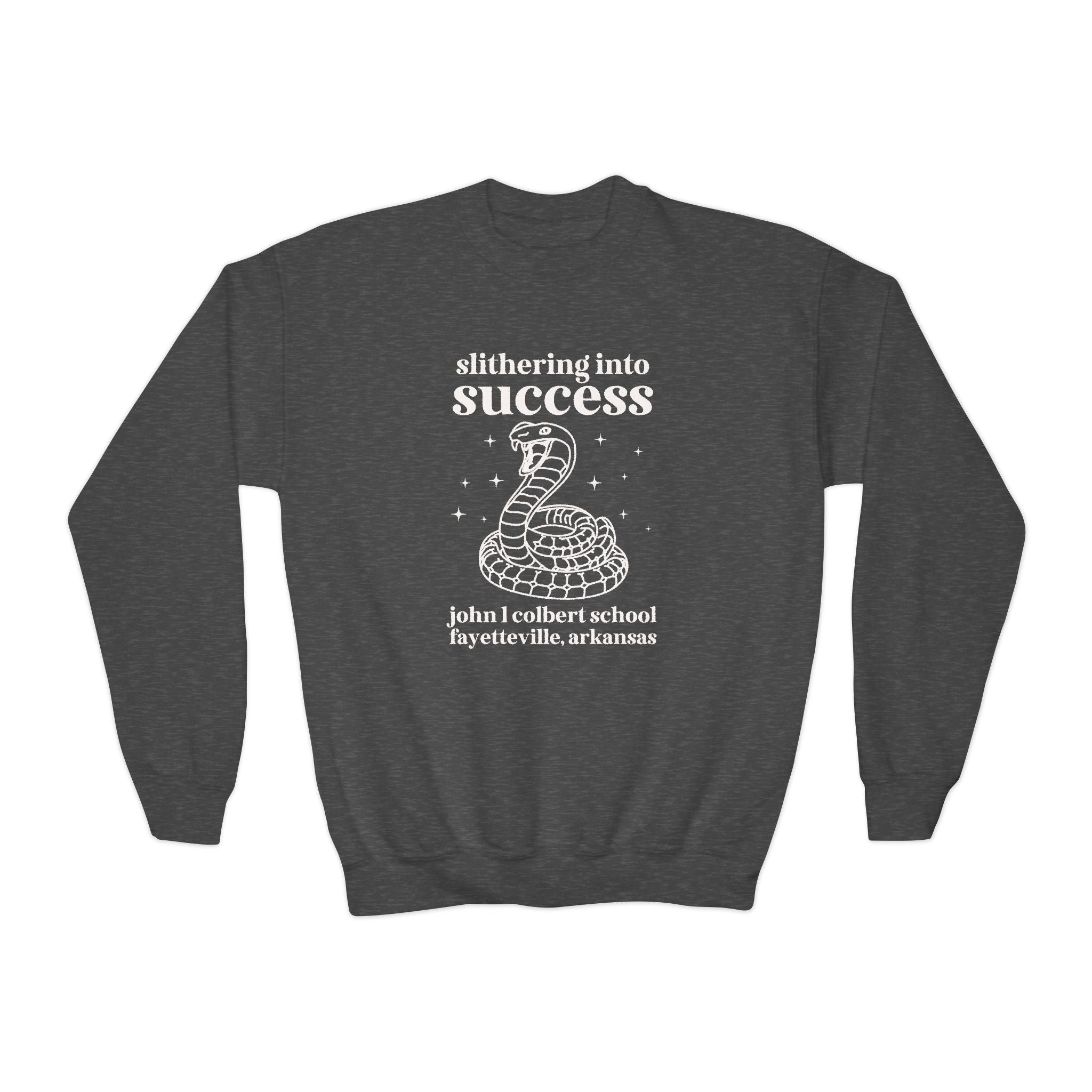 John L Colbert Kids Sweatshirt: Slithering into Success | FPS + Opal and June Kids Sweatshirt, Fayetteville Public Schools - Opal and June