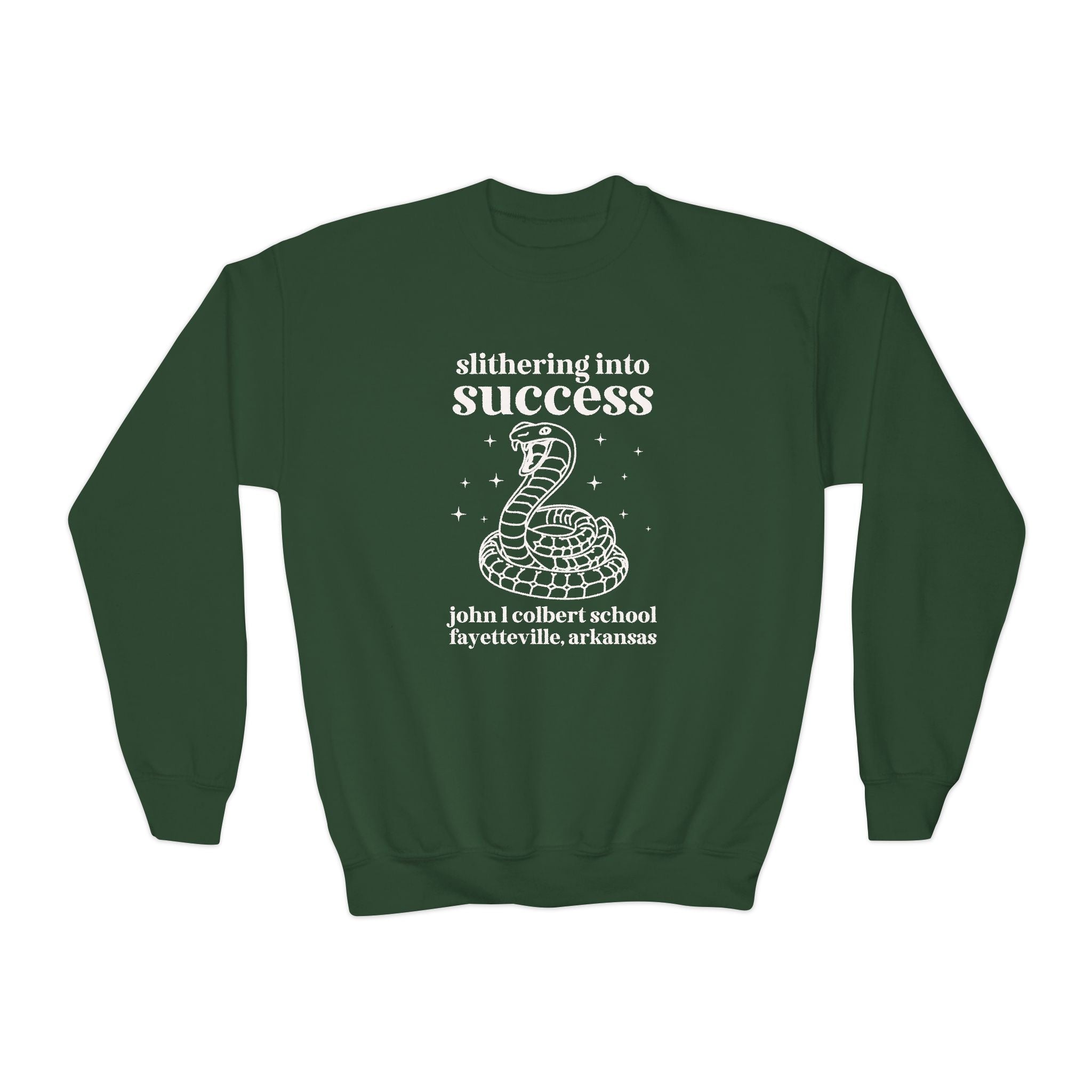 John L Colbert Kids Sweatshirt: Slithering into Success | FPS + Opal and June Kids Sweatshirt, Fayetteville Public Schools - Opal and June