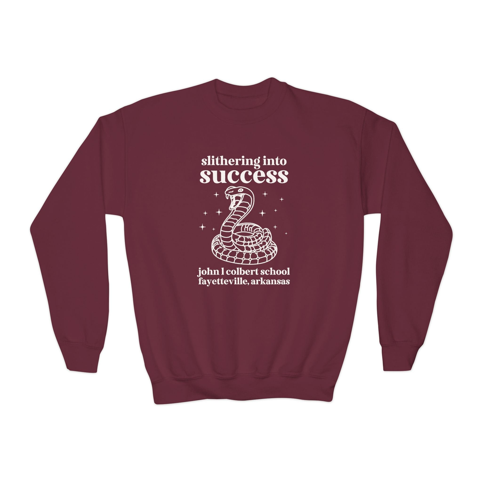 John L Colbert Kids Sweatshirt: Slithering into Success | FPS + Opal and June Kids Sweatshirt, Fayetteville Public Schools - Opal and June