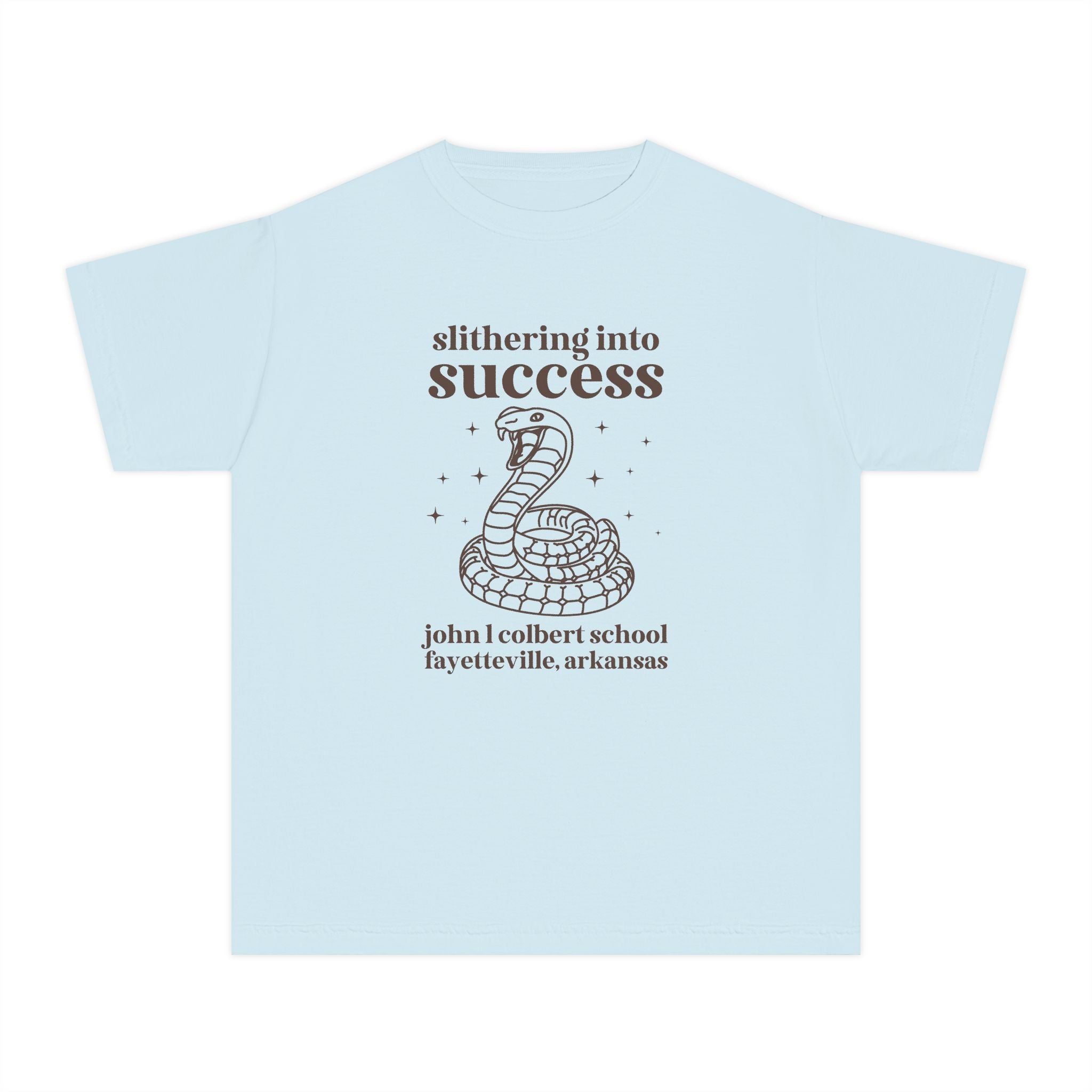 John L Colbert Kids Tee Shirt: Slithering into Success | FPS + Opal and June Kids Tee Shirt, Fayetteville Public Schools - Opal and June