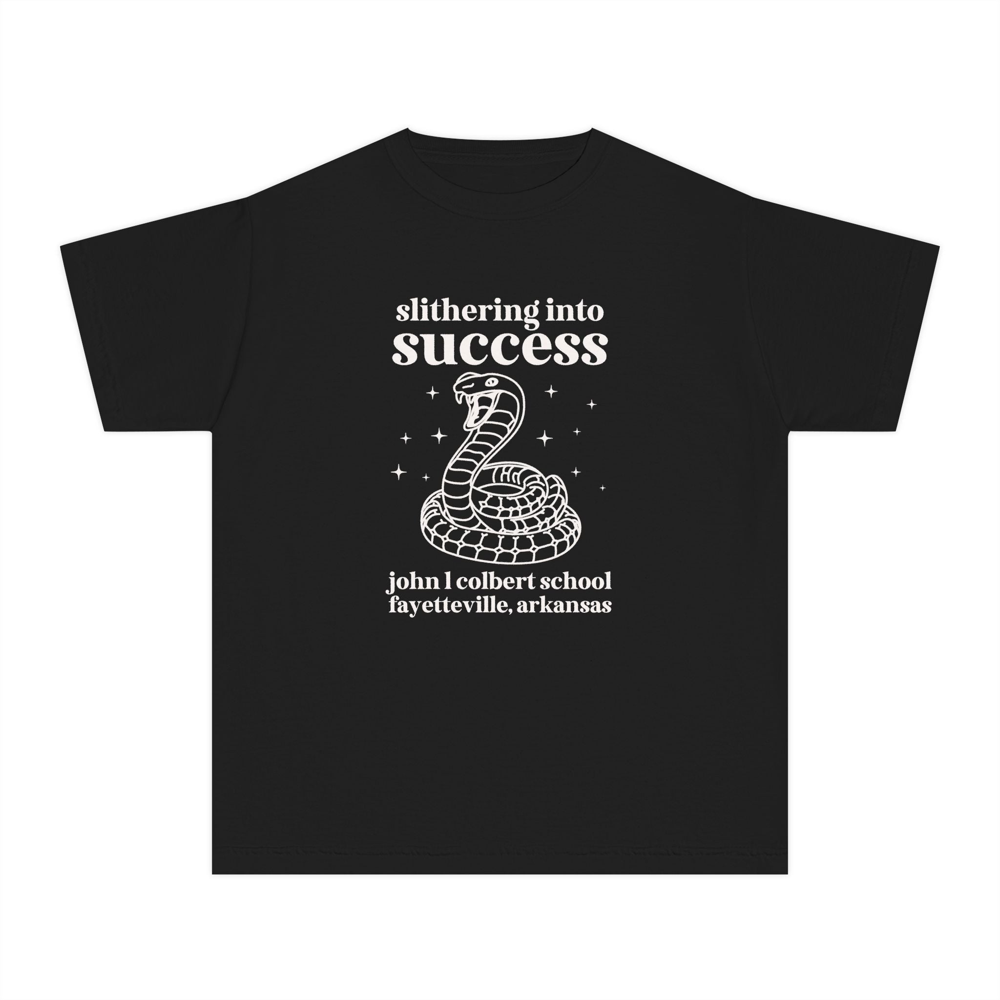 John L Colbert Kids Tee Shirt: Slithering into Success | FPS + Opal and June Kids Tee Shirt, Fayetteville Public Schools - Opal and June