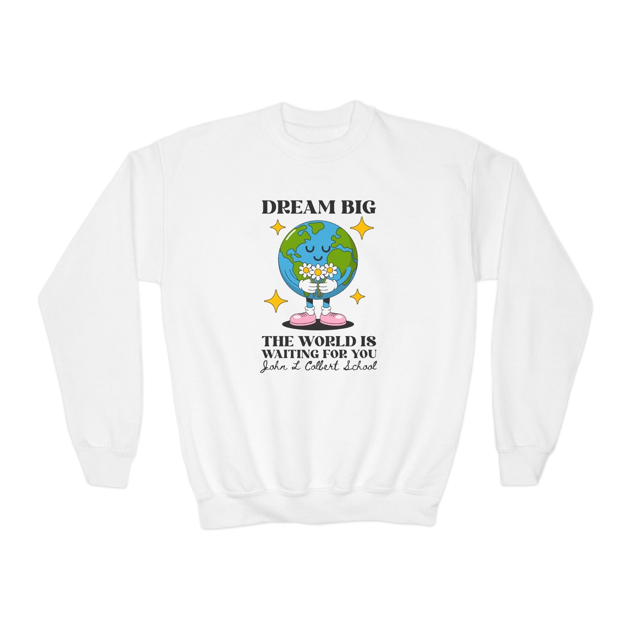 John L Colbert School Kids Sweatshirt: The World is Waiting for You - Opal and June