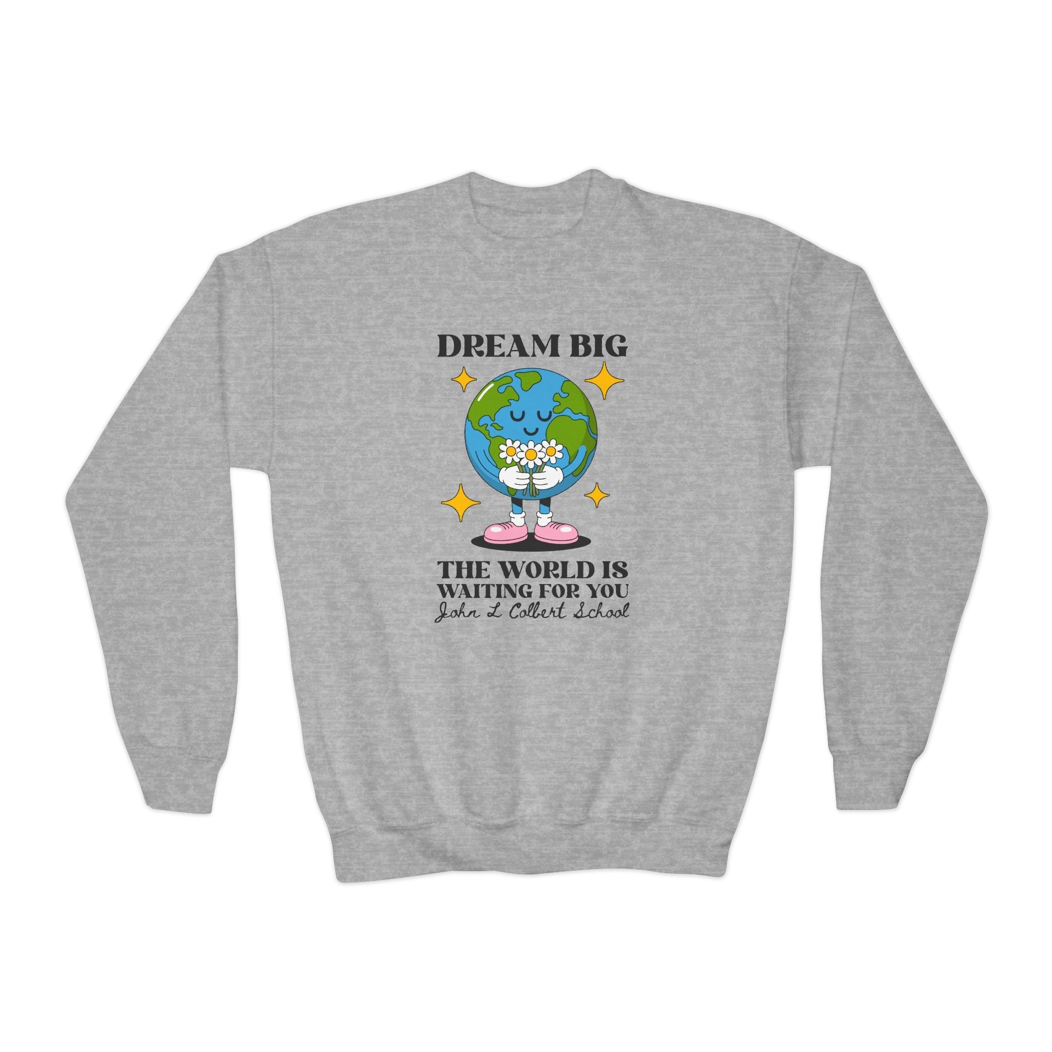 John L Colbert School Kids Sweatshirt: The World is Waiting for You - Opal and June