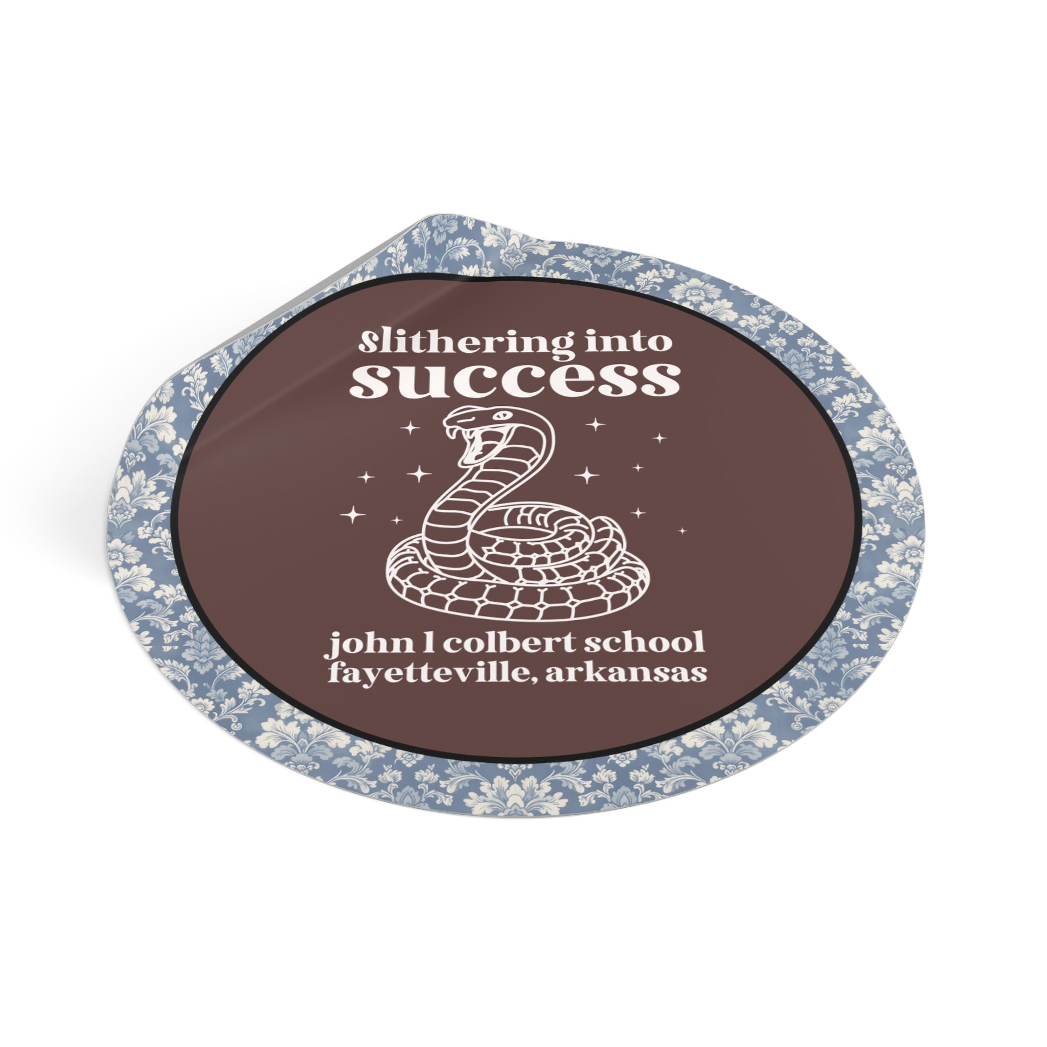 John L Colbert Sticker: Slithering into Success | FPS + Opal and June Sticker, Fayetteville Public Schools - Opal and June