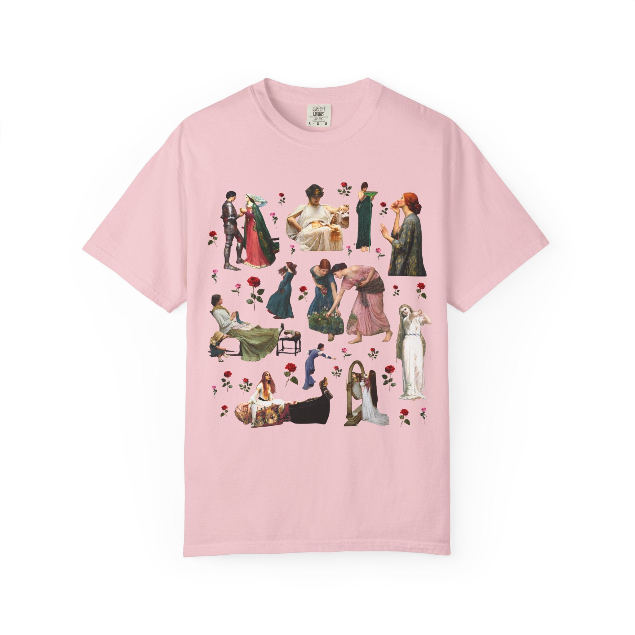 John William Waterhouse Art History Tee Shirt for Valentines, Colorful Boho Goblincore Early 1900s Art T-Shirt for Artist or Museum Lover - Opal and June