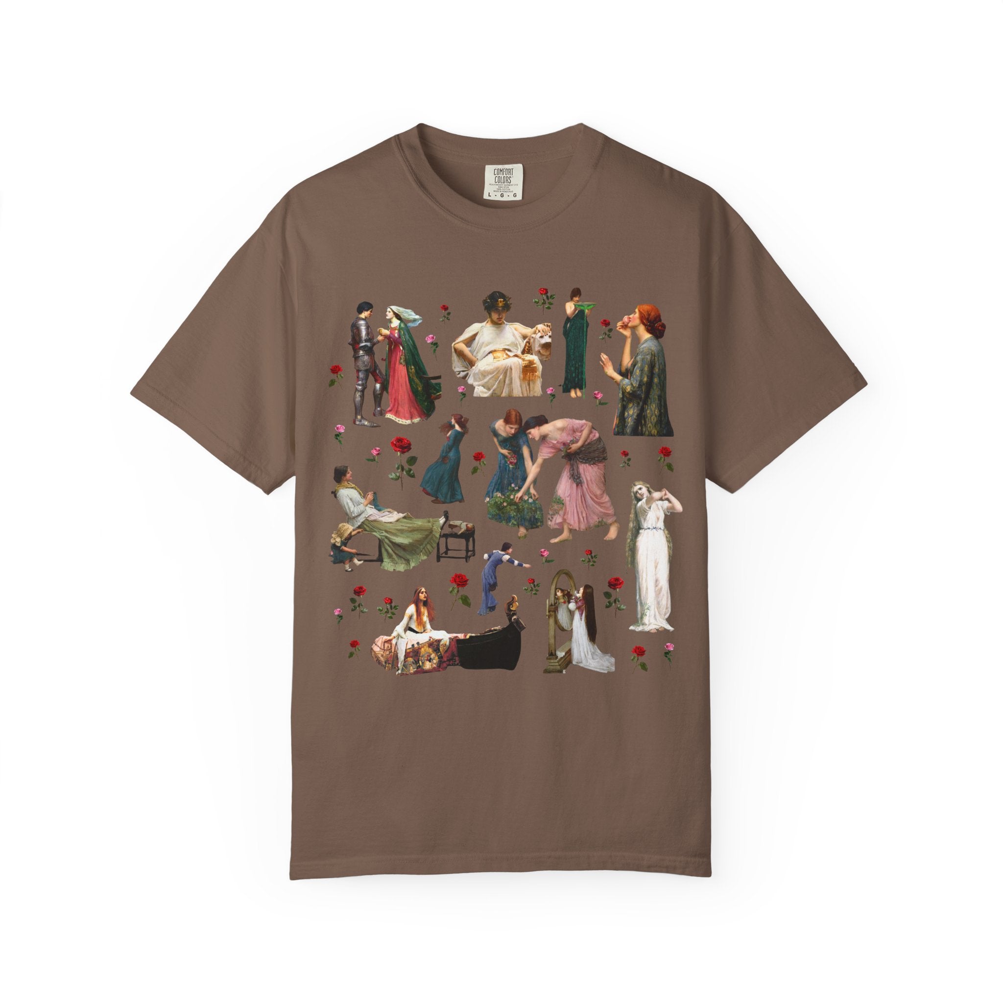 John William Waterhouse Art History Tee Shirt for Valentines, Colorful Boho Goblincore Early 1900s Art T-Shirt for Artist or Museum Lover - Opal and June
