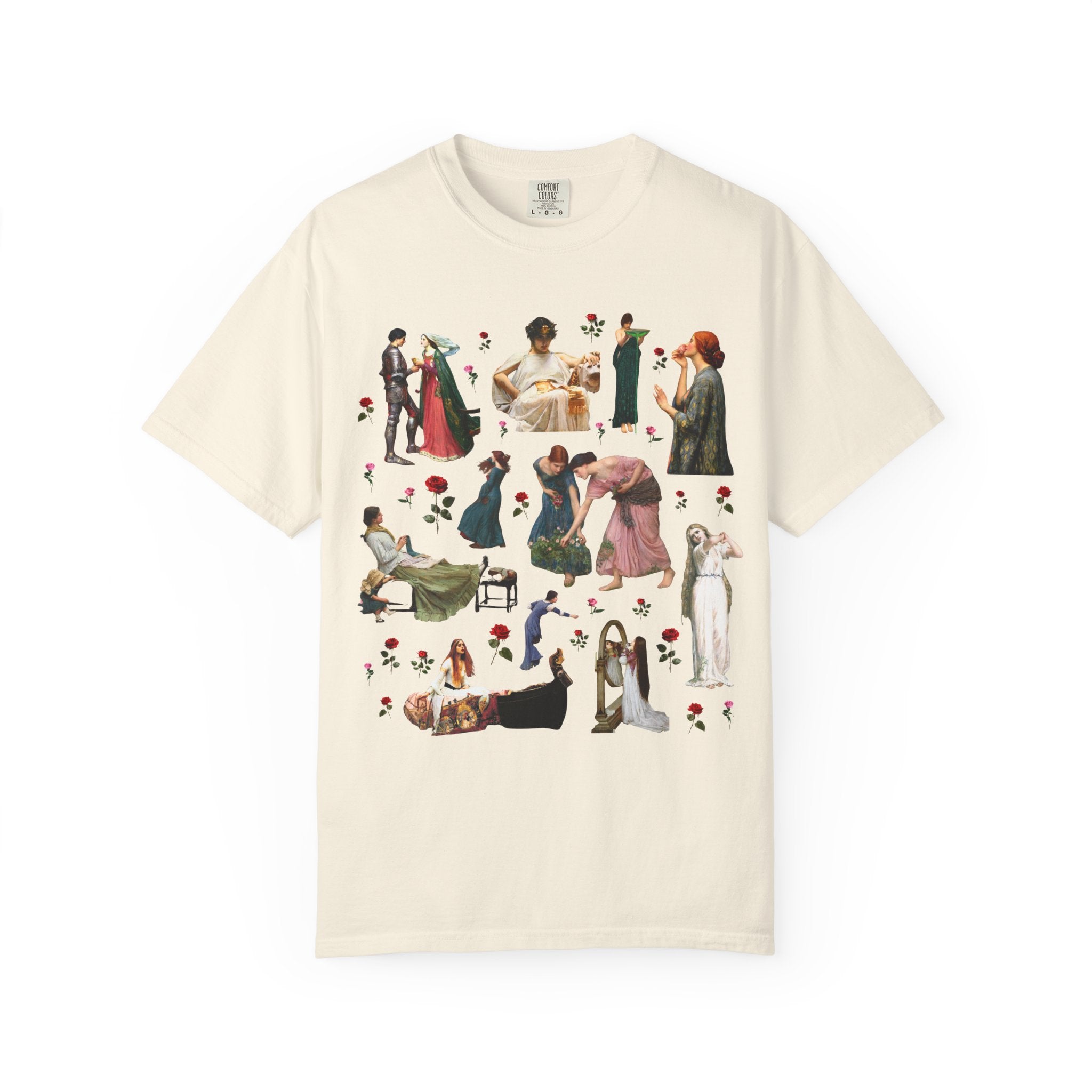 John William Waterhouse Art History Tee Shirt for Valentines, Colorful Boho Goblincore Early 1900s Art T-Shirt for Artist or Museum Lover - Opal and June