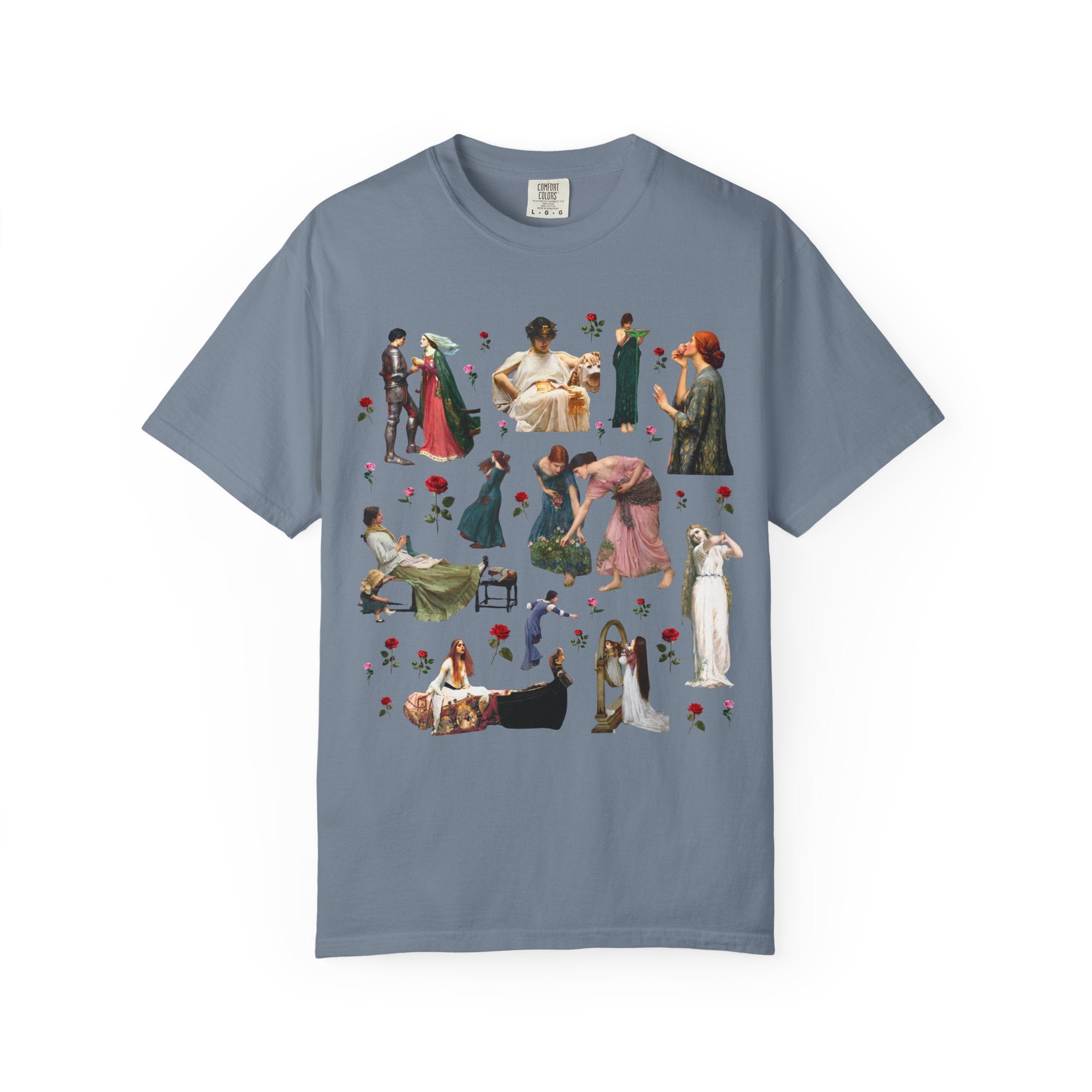 John William Waterhouse Art History Tee Shirt for Valentines, Colorful Boho Goblincore Early 1900s Art T-Shirt for Artist or Museum Lover - Opal and June