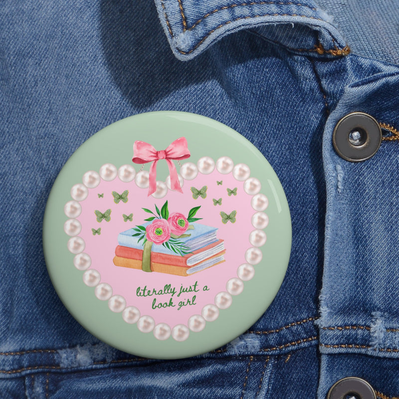 Just a Book Girl Button - Opal and June