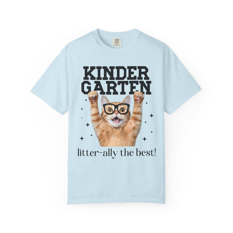 Kindergarten Teacher Cat Lover Tee Shirt for Back to School, Funny Saying Cat Mom or Cat Dad Gift, First Day of School Teacher Team Shirt - Opal and June