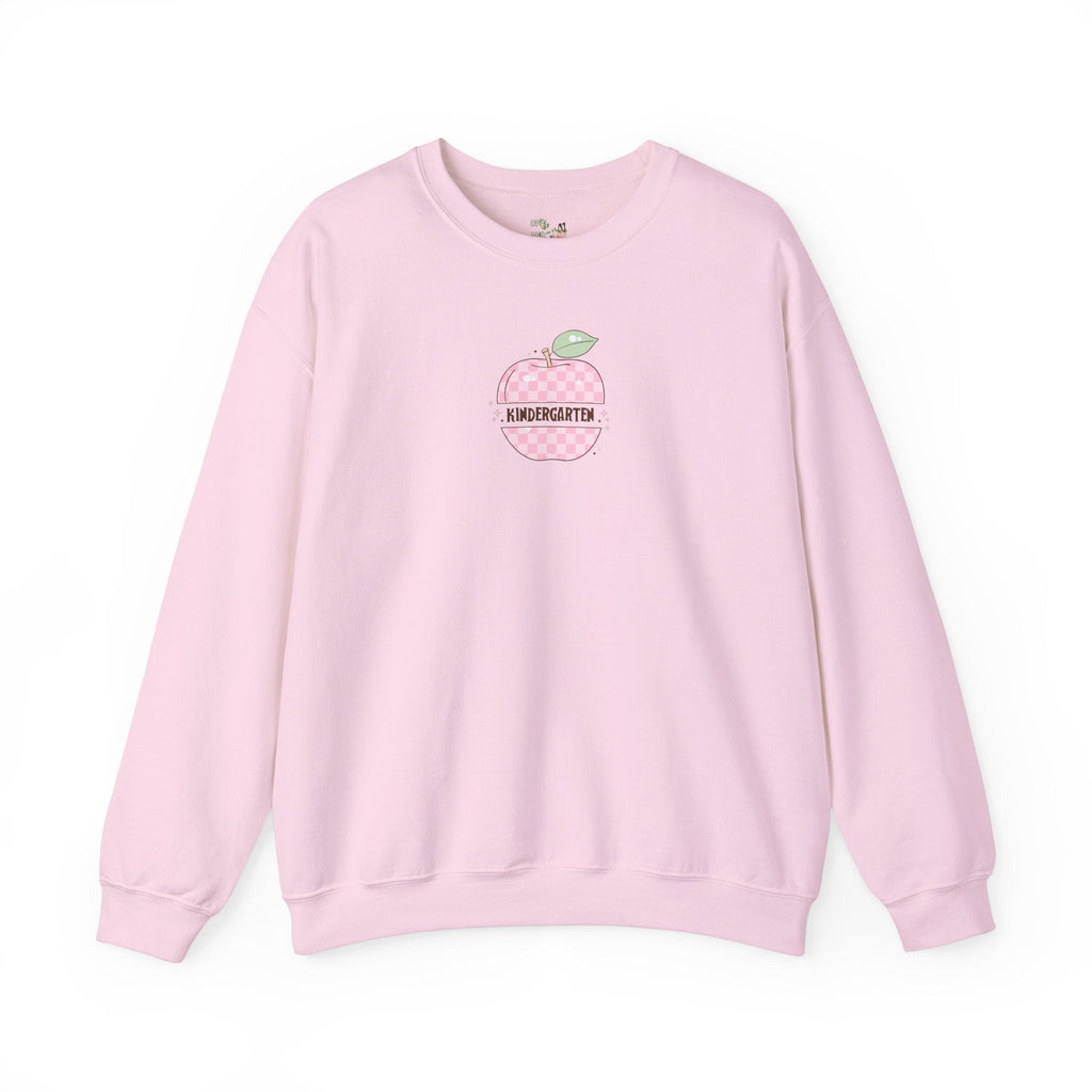 Kindergarten Teacher Sweatshirt, Cute Disco Groovy Vibe, Kindergarten Crew Matching Teacher Shirt with Apple, Teaching Assistant Crewneck - Opal and June