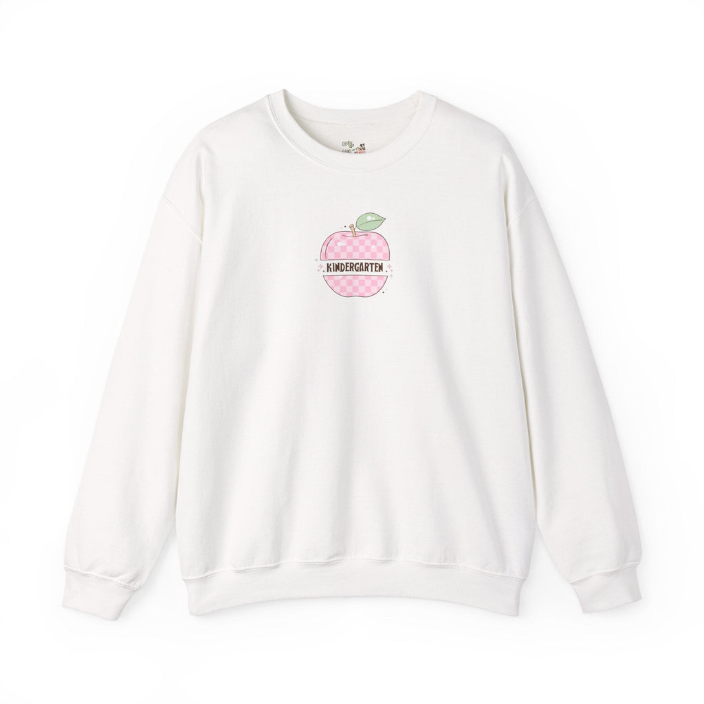 Kindergarten Teacher Sweatshirt, Cute Disco Groovy Vibe, Kindergarten Crew Matching Teacher Shirt with Apple, Teaching Assistant Crewneck - Opal and June