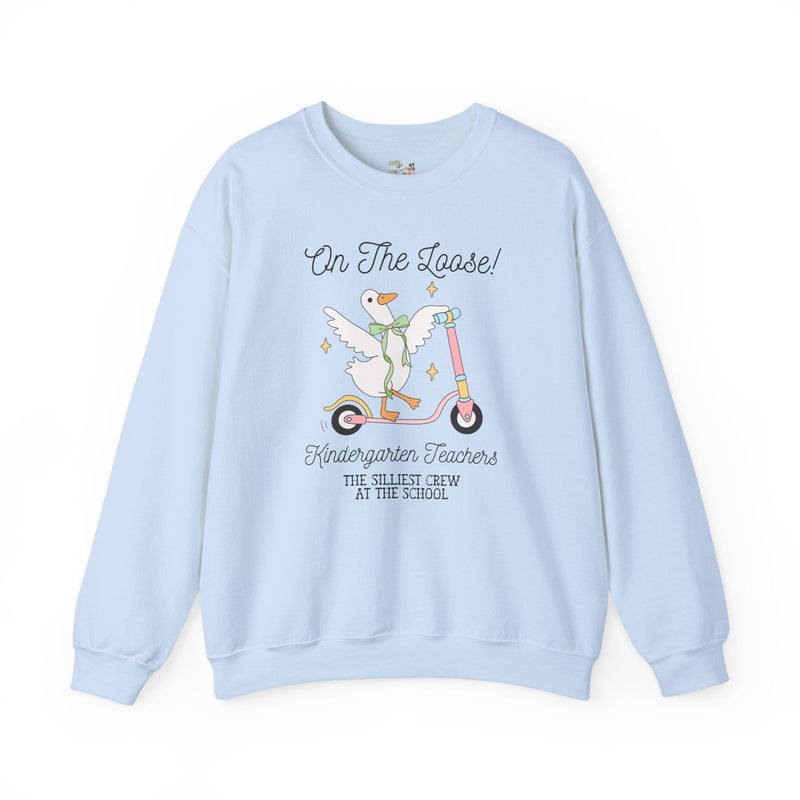 Kindergarten Teacher Sweatshirt for Back to School, Matching Meet the Teacher Crewneck for First Day of School, Silly Goose Animal Lover Tee - Opal and June