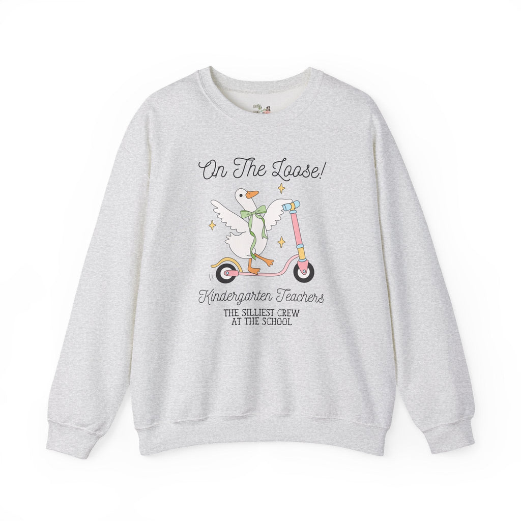 Kindergarten Teacher Sweatshirt for Back to School, Matching Meet the Teacher Crewneck for First Day of School, Silly Goose Animal Lover Tee - Opal and June