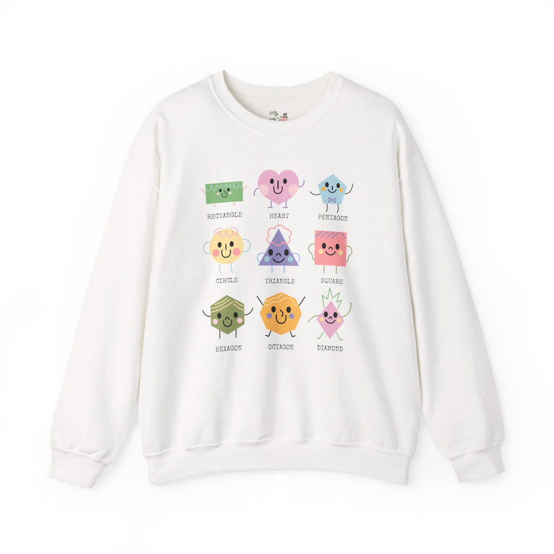 Kindergarten Teacher Sweatshirt for Learning Shapes, Cute Preschool Assistant Student Teacher Crewneck, Adorable Y2K Geometric Shape Gift - Opal and June