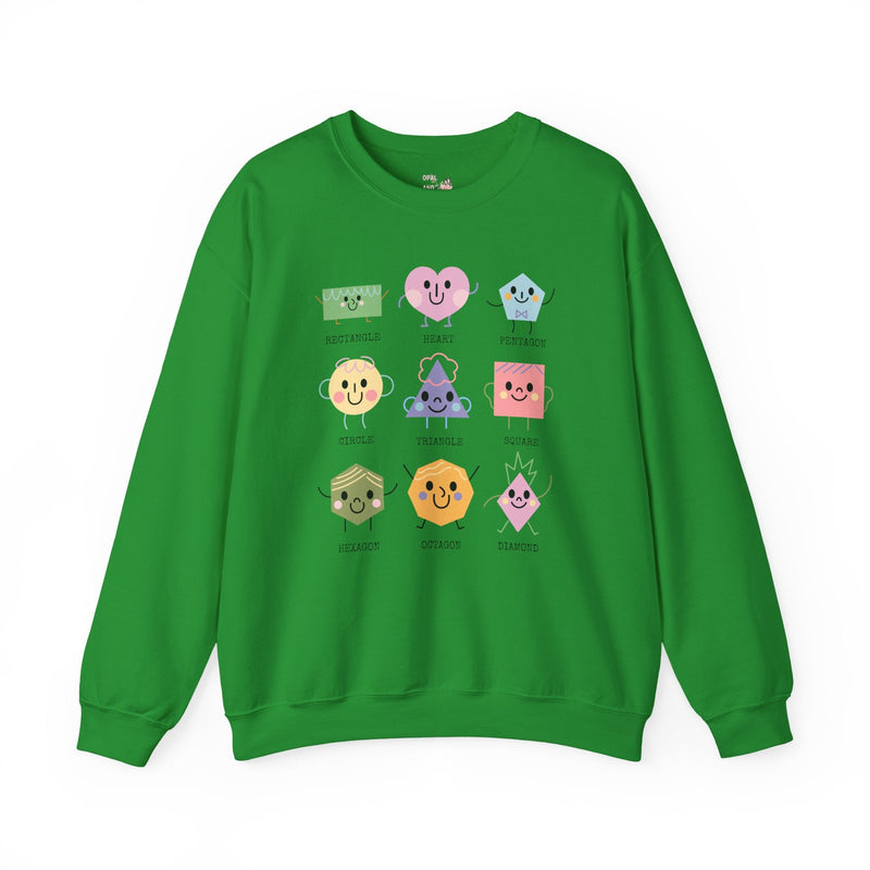 Kindergarten Teacher Sweatshirt for Learning Shapes, Cute Preschool Assistant Student Teacher Crewneck, Adorable Y2K Geometric Shape Gift - Opal and June