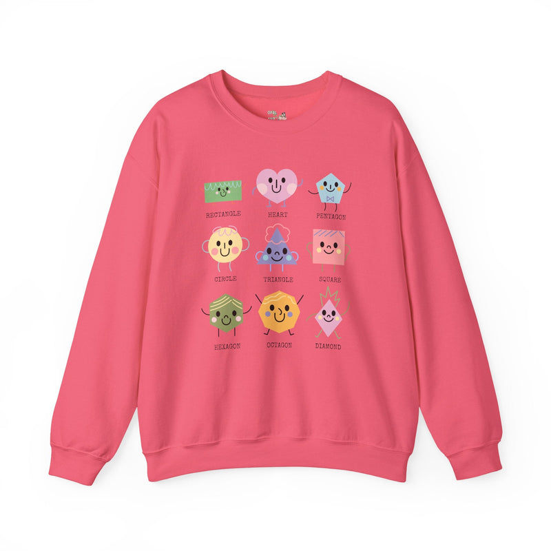 Kindergarten Teacher Sweatshirt for Learning Shapes, Cute Preschool Assistant Student Teacher Crewneck, Adorable Y2K Geometric Shape Gift - Opal and June