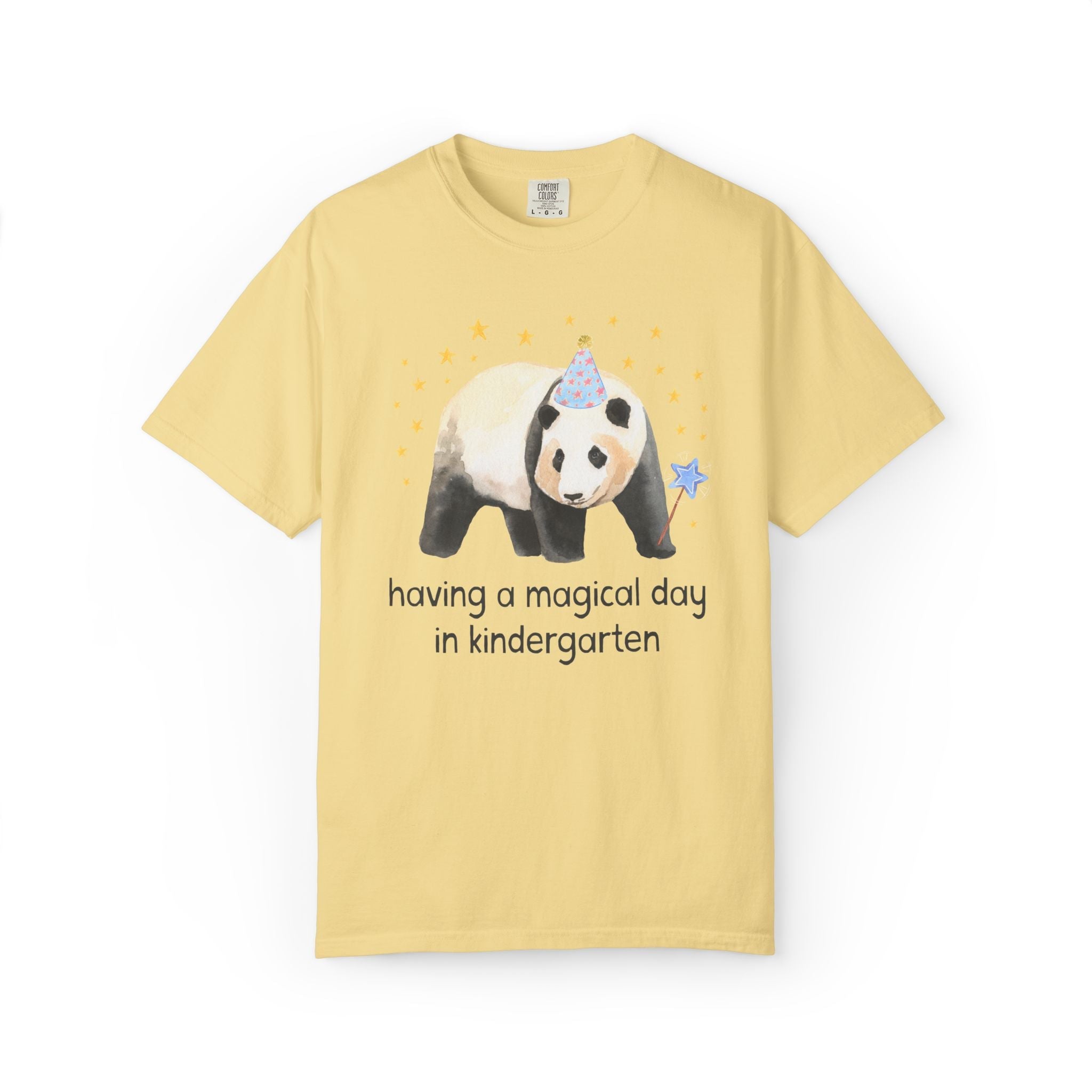 Kindergarten Teacher Team Shirt for Panda Animal Lovers: Having a Magical Day | Colorful Positive Affirmation Matching T-Shirt for Teachers - Opal and June