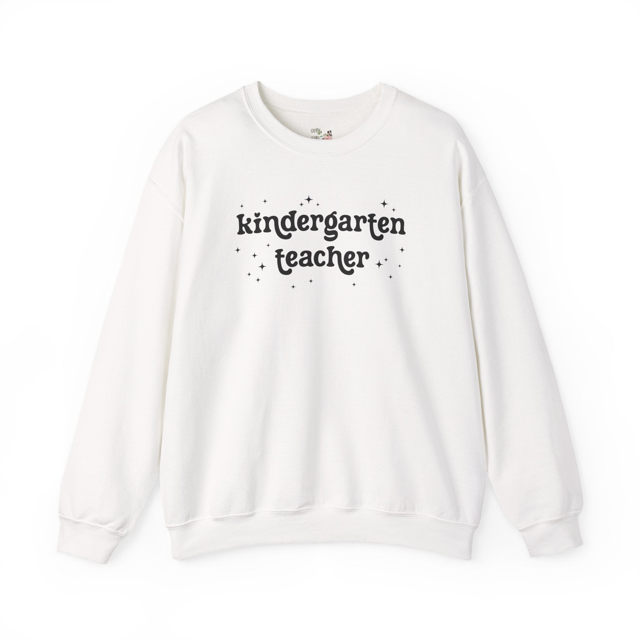 Kindergarten Teacher Team Sweatshirt, Retro Aesthetic Minimalist Kindergarten Crewneck for Back to School, Matching First Day of School - Opal and June