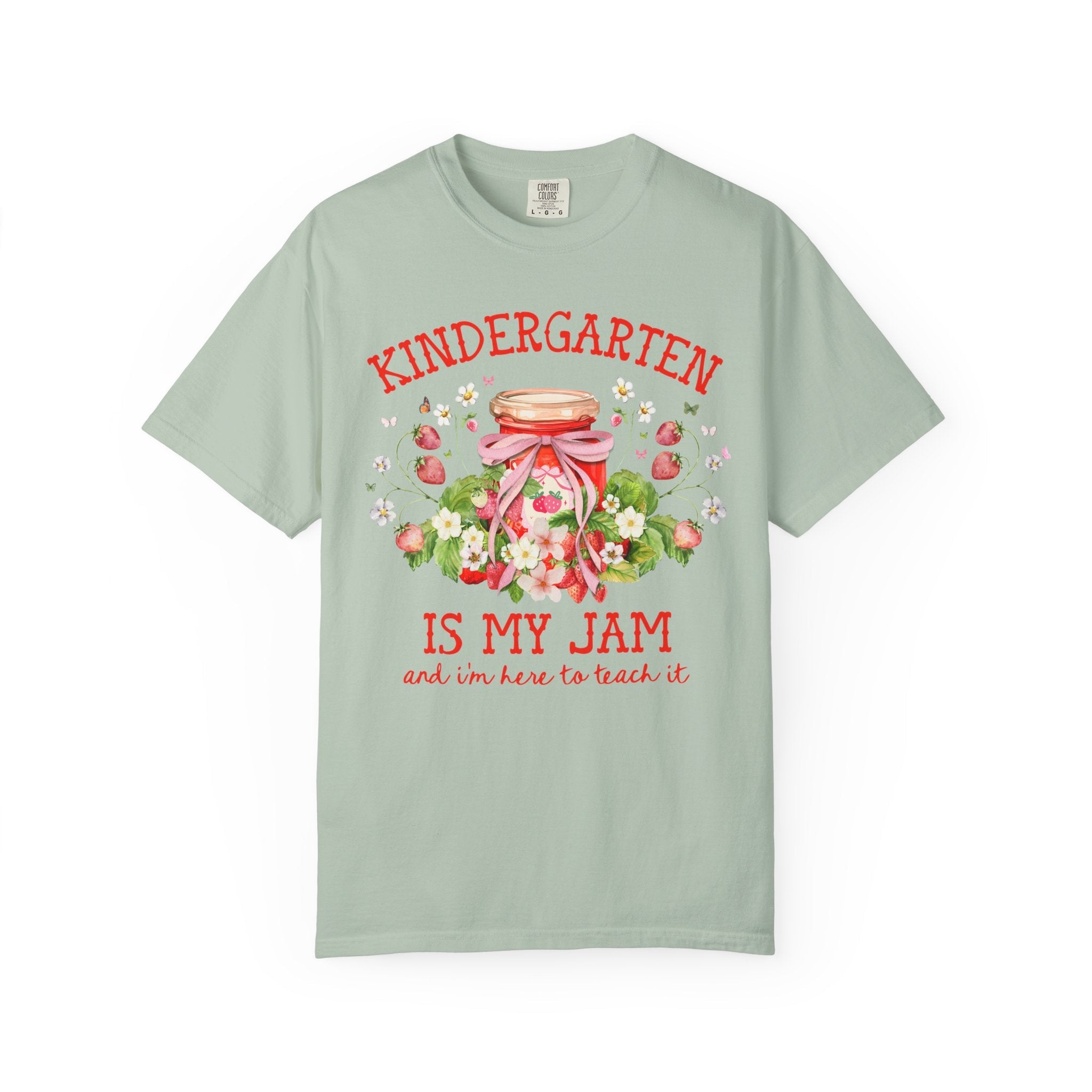 Kindergarten Teacher Tee Shirt with Strawberries: Kindergarten is My Jam, Back to School or Meet the Teacher T-Shirt for Kindergarten Crew - Opal and June