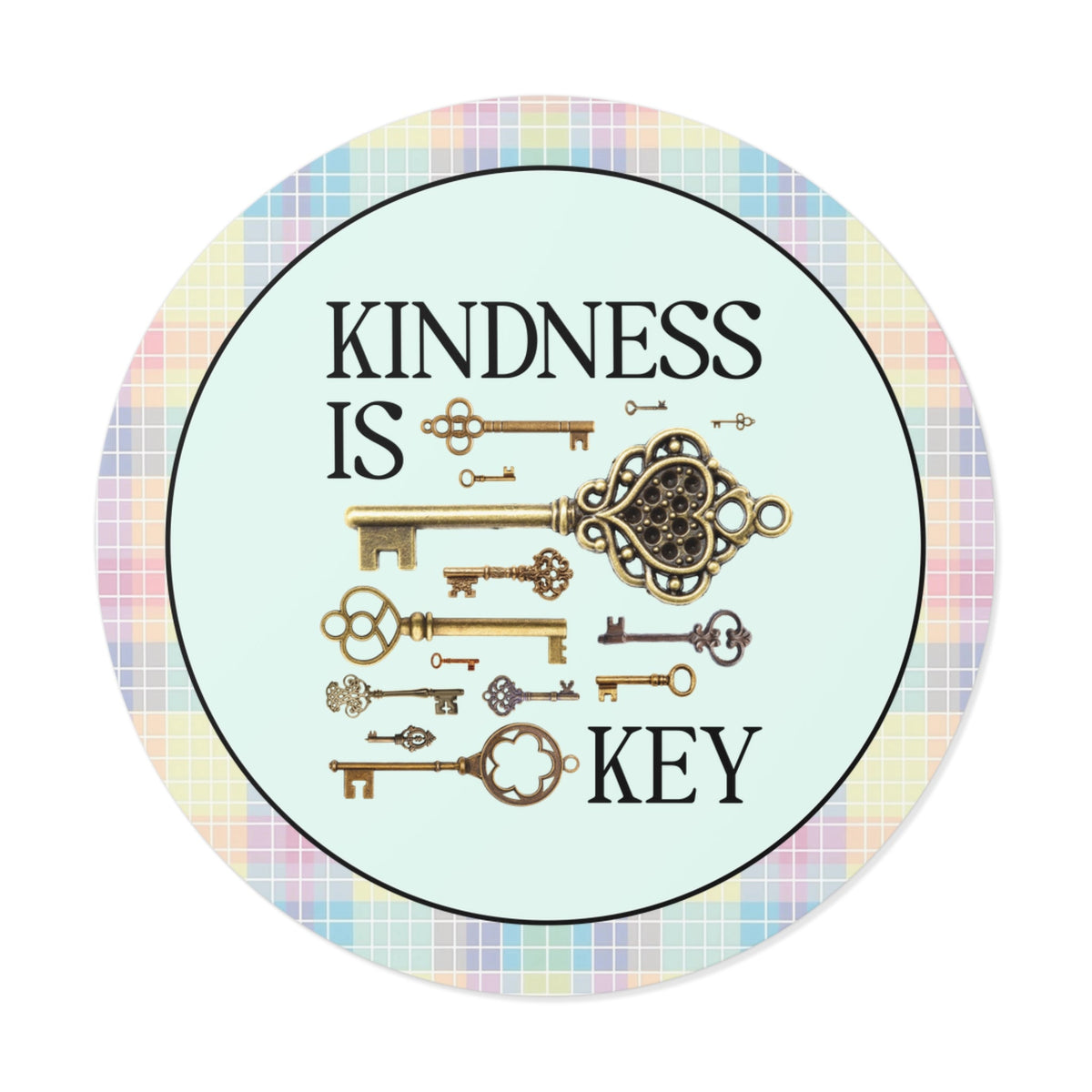 Kindness is Key: Cute Vintage Aesthetic Positive Affirmation Sticker for Teacher or Mom, Silly Sweet Mental Health Counselor Sticker with Keys - Opal and June