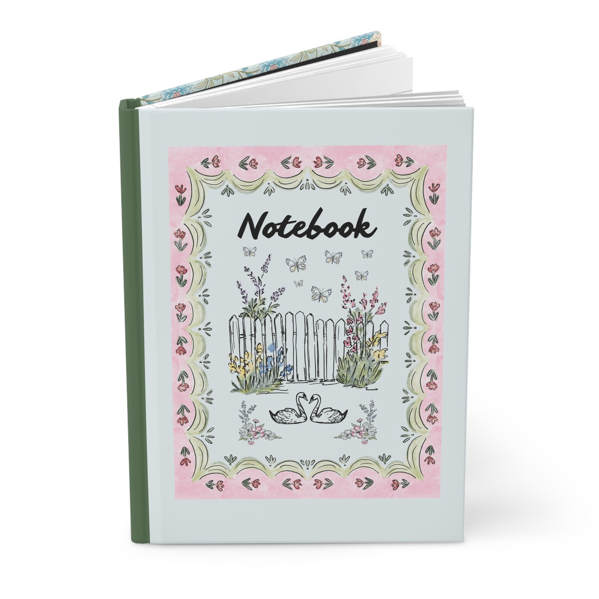 Kitschy and Nostalgic Notebook for Daughter or Romance Reader: Cute Bookish Aesthetic Journal with Flowers, Diary for Birthday or Holiday - Opal and June