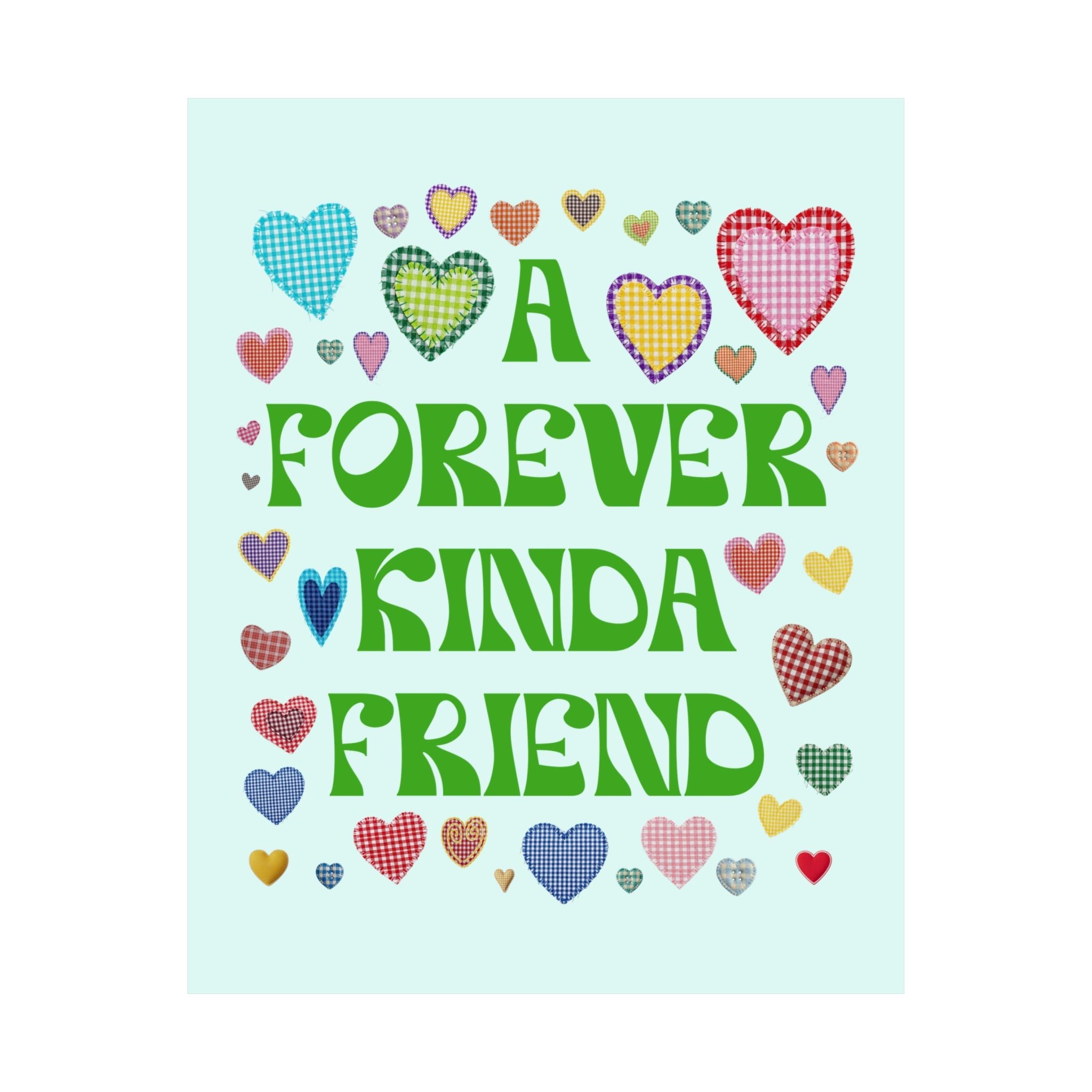 Kitschy Bridesmaids Gift with Hearts: It's a Forever Kind of Love, Colorful Maximalist Present from Bride for Friend, Cute Poster Print - Opal and June