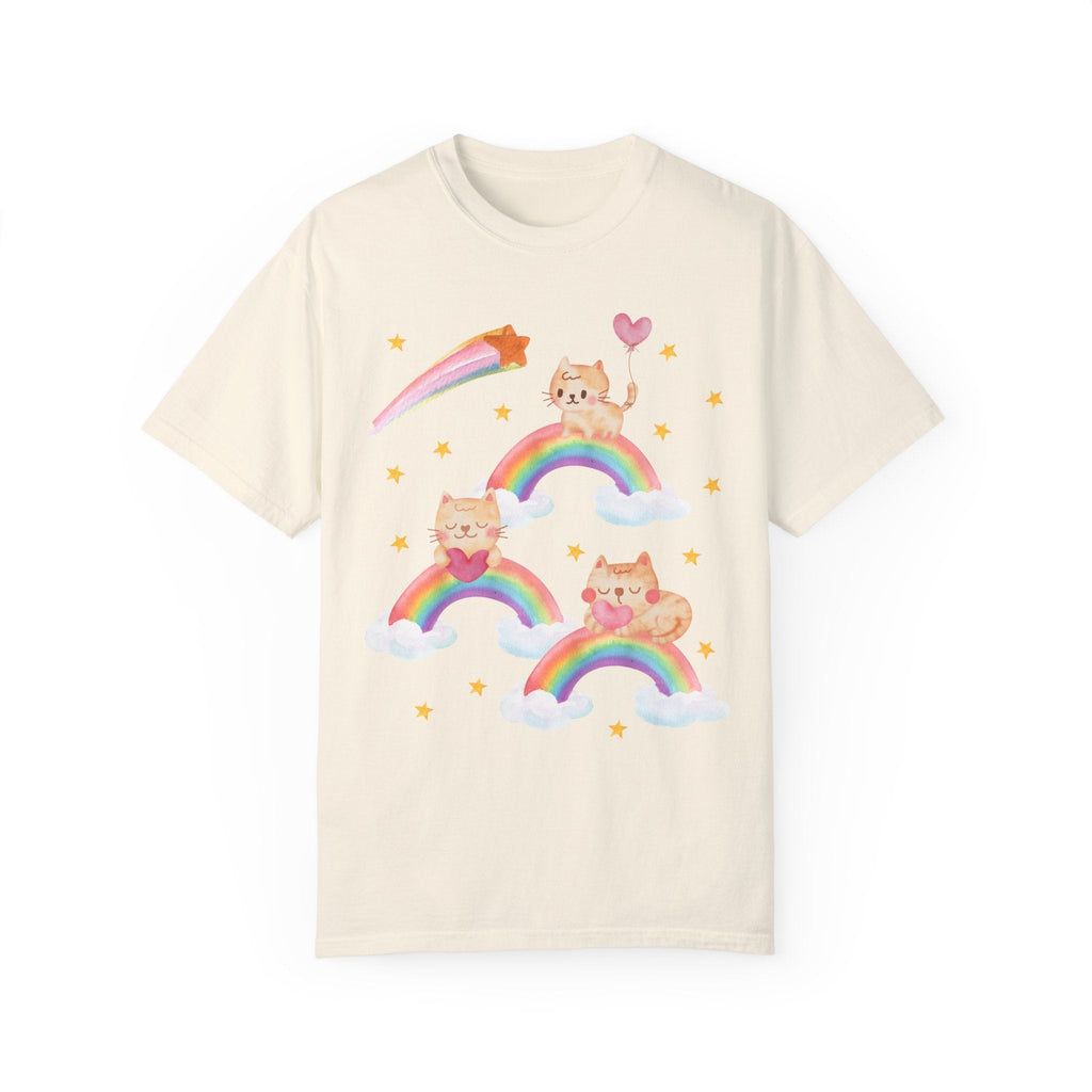 Kitschy Cat Tee with Rainbows - Opal and June