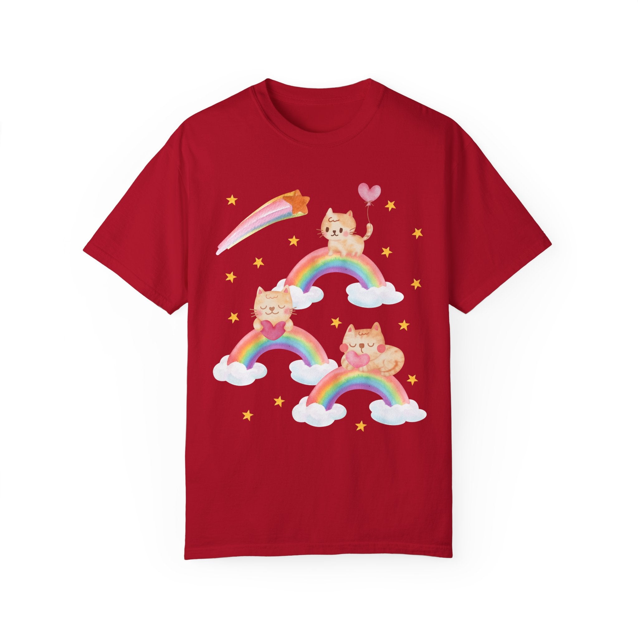 Kitschy Cat Tee with Rainbows - Opal and June