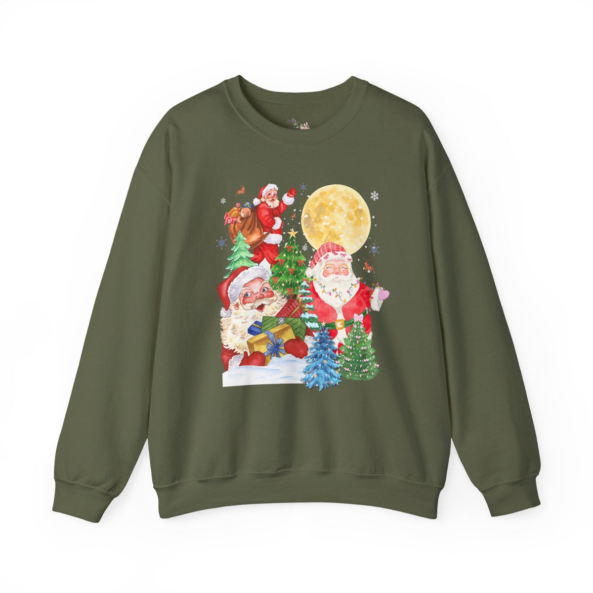 Kitschy Santa Sweatshirt for Christmas: Colorful Maximalist Grandmacore Cutecore Crewneck for Elementary School Teacher or Mom, Cute Xmas Sweatshirt - Opal and June