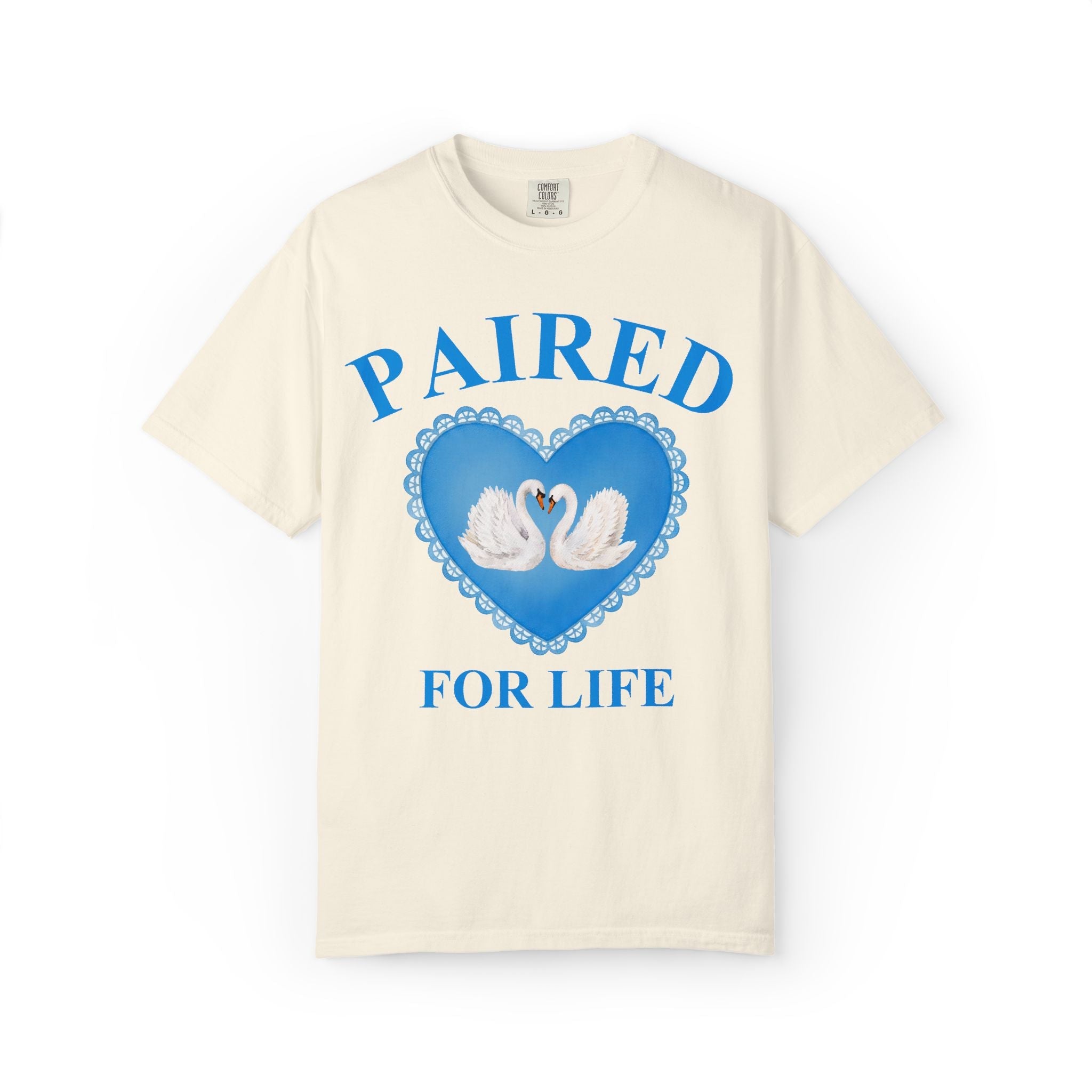 Kitschy Wedding Matching Bachelorette Tee with Swans for Animal Lover: Paired for Life, Funny Saying Bridal Party Tee for Bachelorette Trip - Opal and June