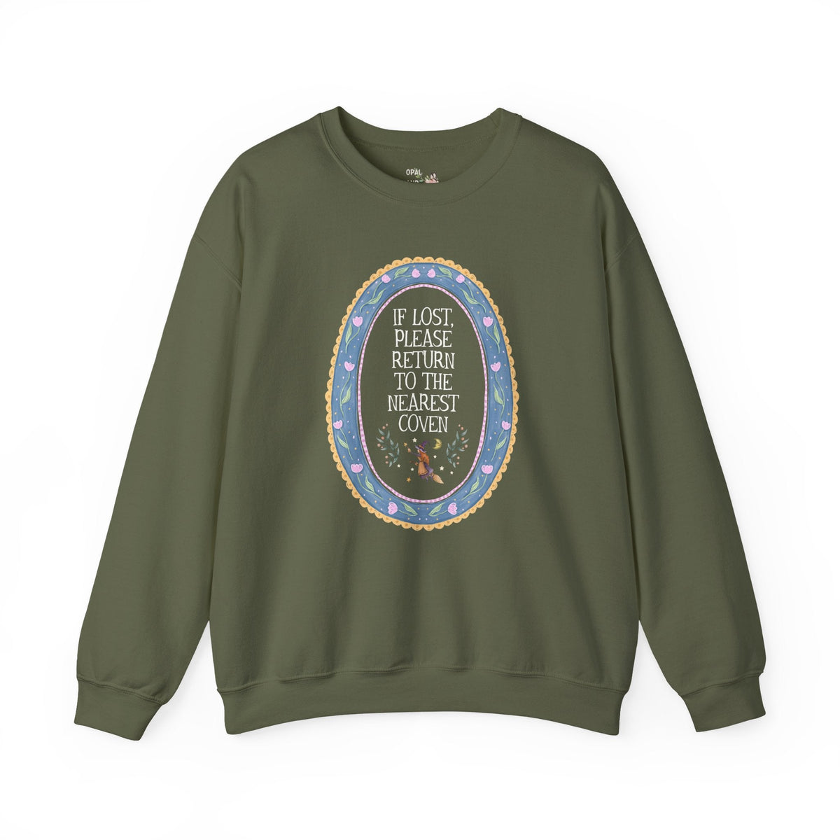 Kitschy Witchy Sweatshirt for Spooky Season or Halloween, Nostalgic Halloween Lover Crewneck: If Lost, Please Return to the Nearest Coven Sweatshirt - Opal and June